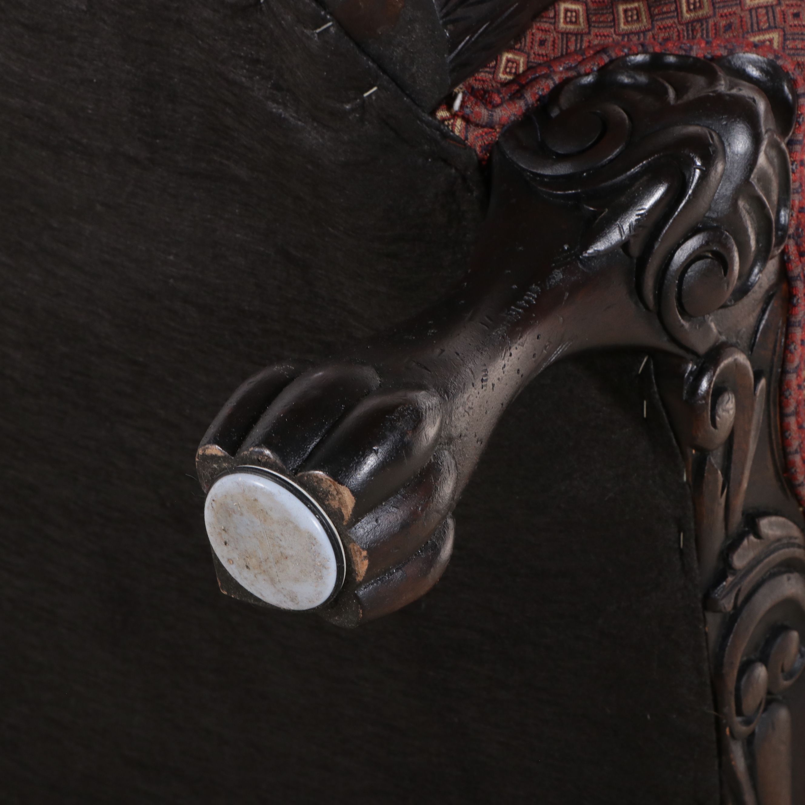 Carol Hick Bolton and EJ Victor Upholstered Victorian Style Barrel-Back Chairs