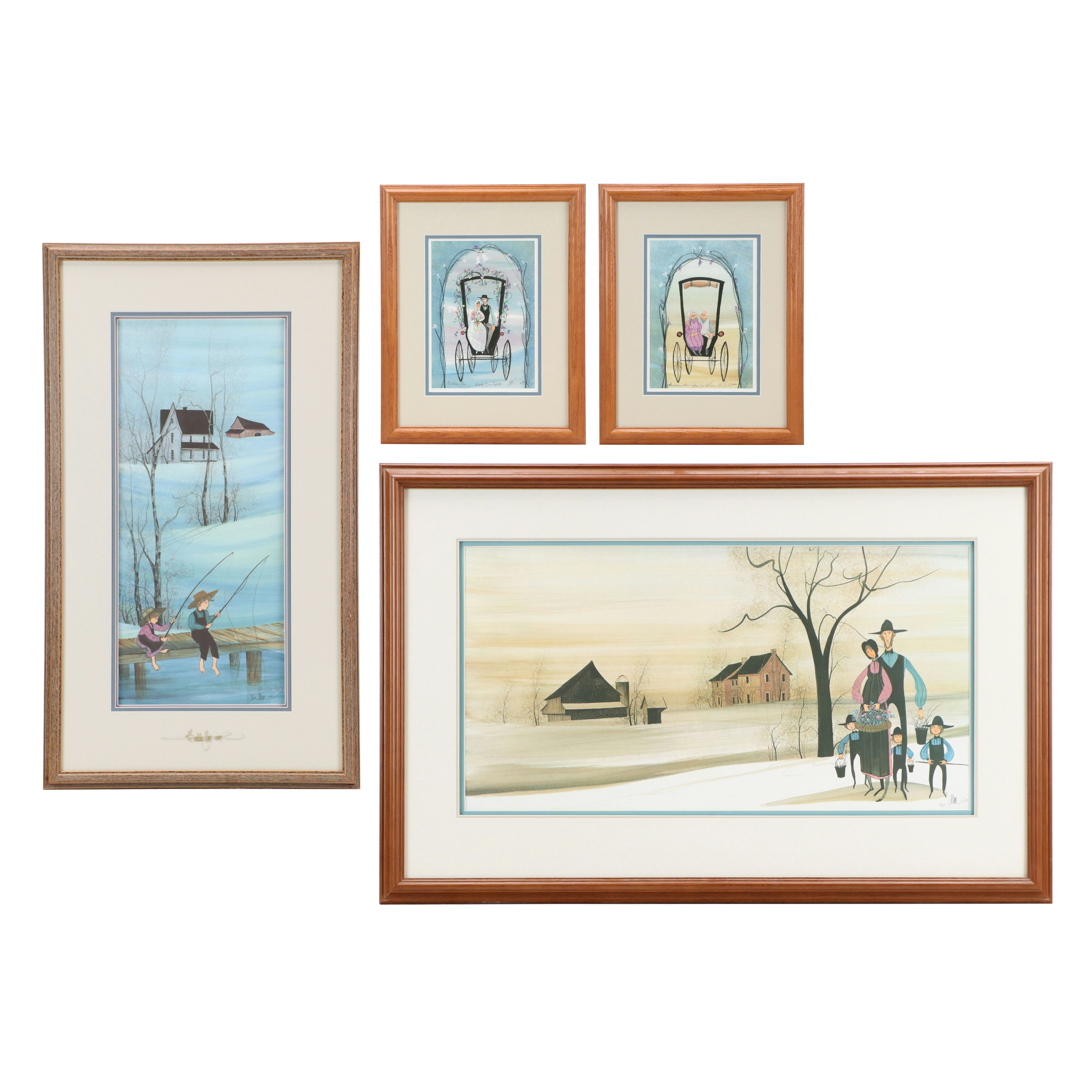 Patricia Buckley-Moss Offset Lithographs "Prairie Family" and More