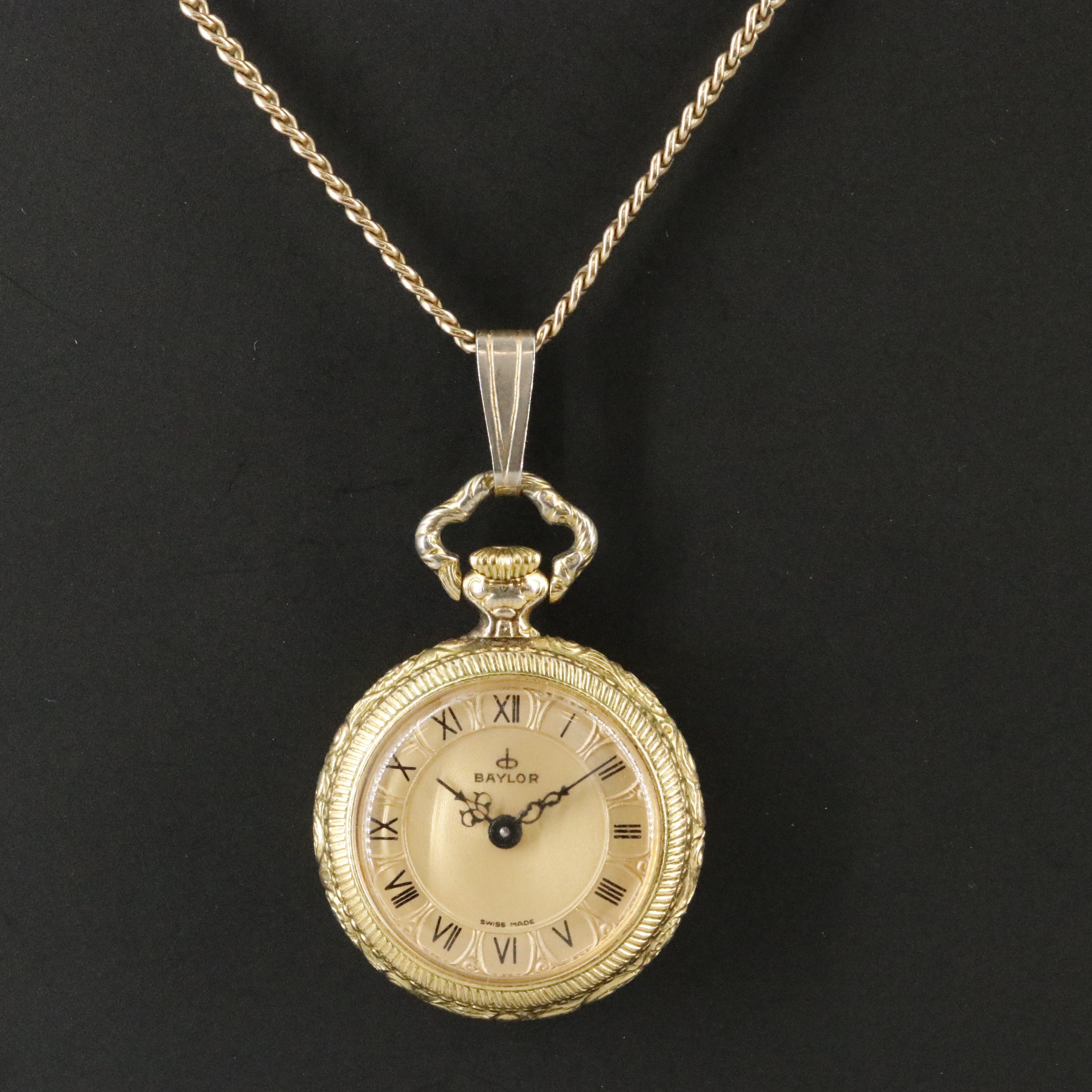 Baylor Watch Co. Ornate Swiss Pendant Watch FHF-69