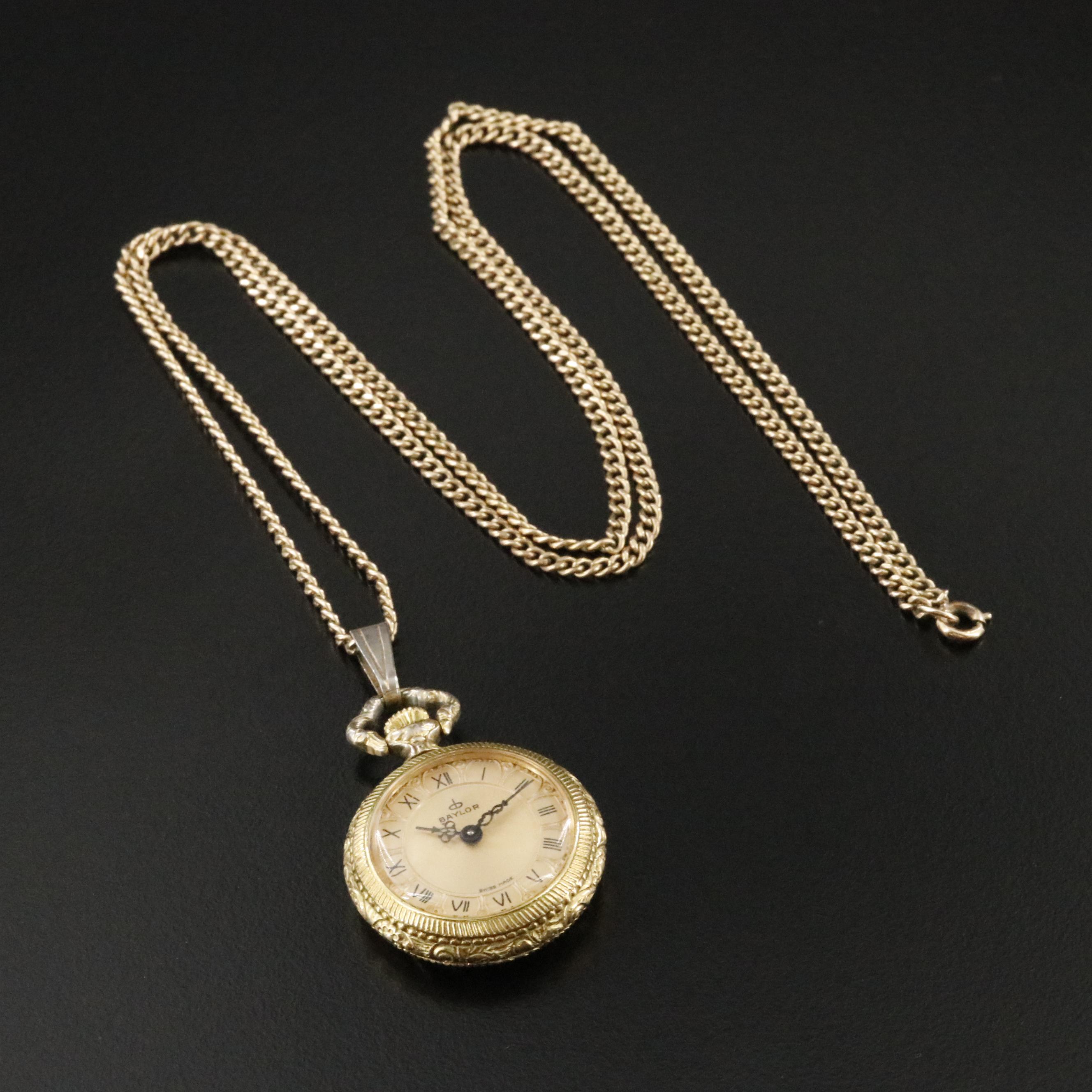 Baylor Watch Co. Ornate Swiss Pendant Watch FHF-69