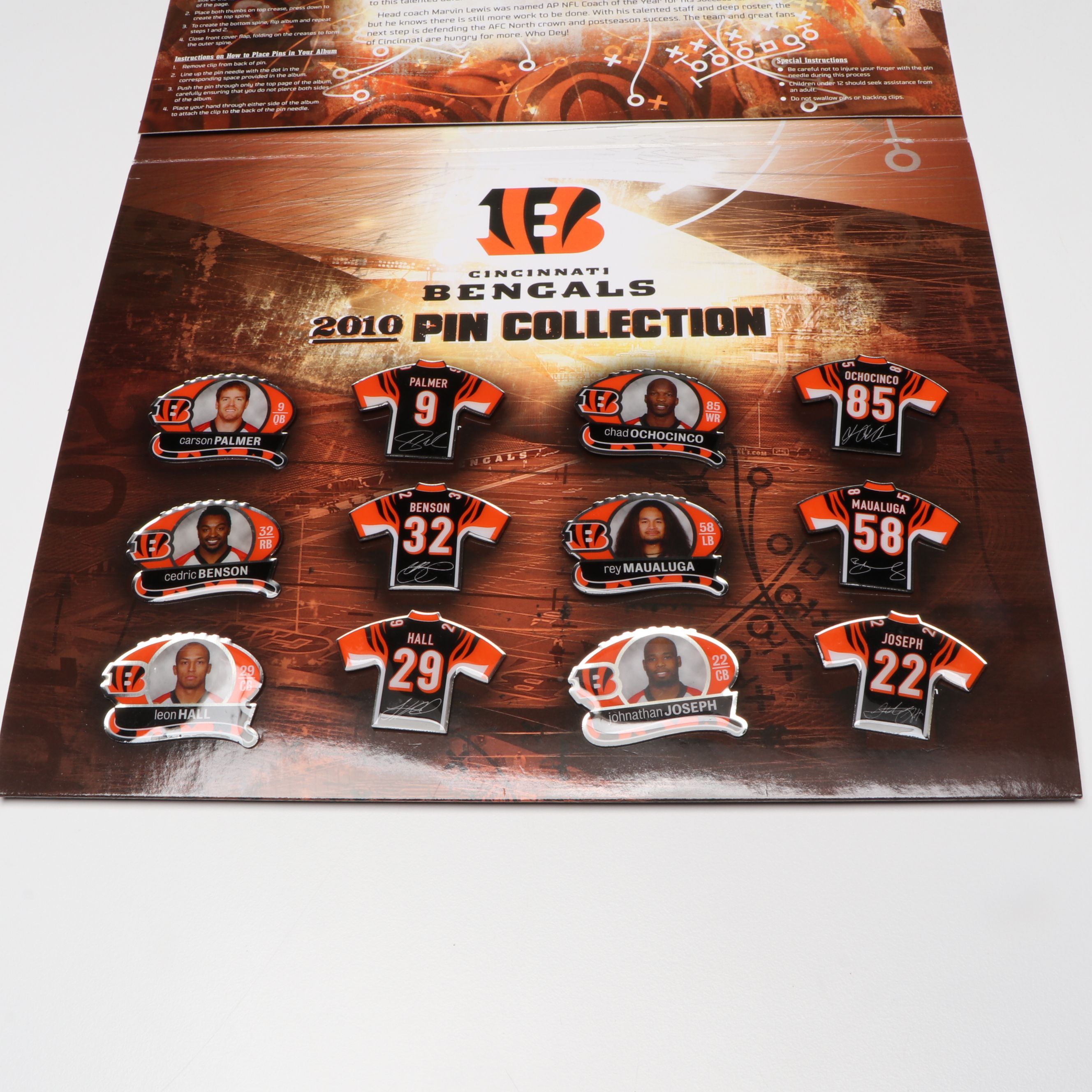 Ertl Cincinnati Bengals Bank with Pin Collection, Tags, and More Collectibles