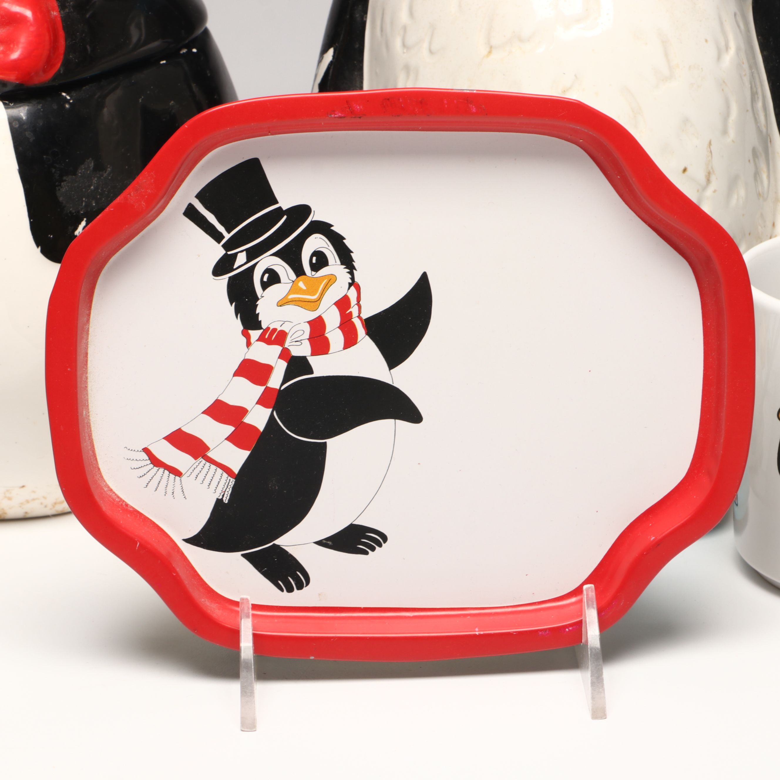 Ceramic Penguin Soap Dish with Cookie Jars and Other Tableware