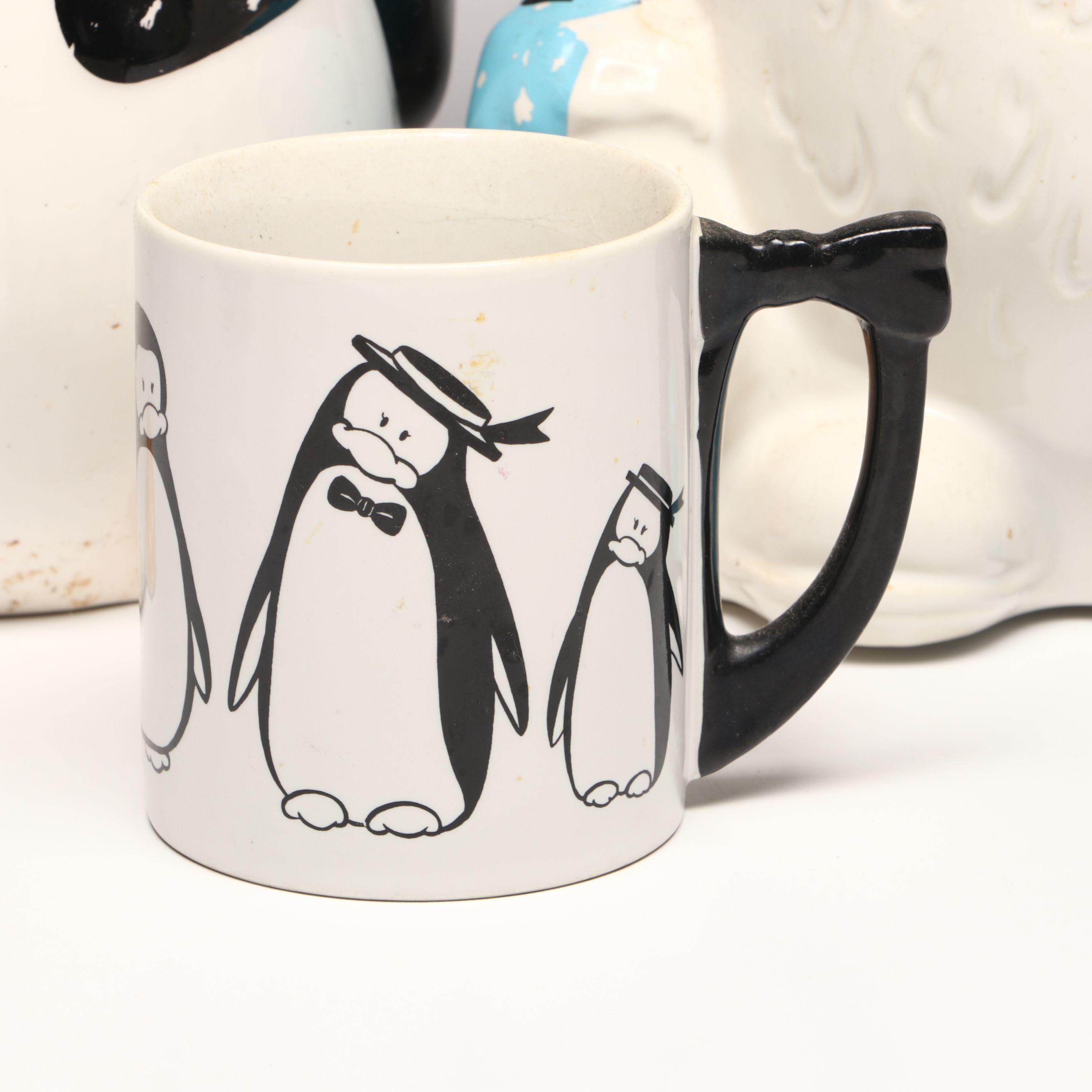 Ceramic Penguin Soap Dish with Cookie Jars and Other Tableware