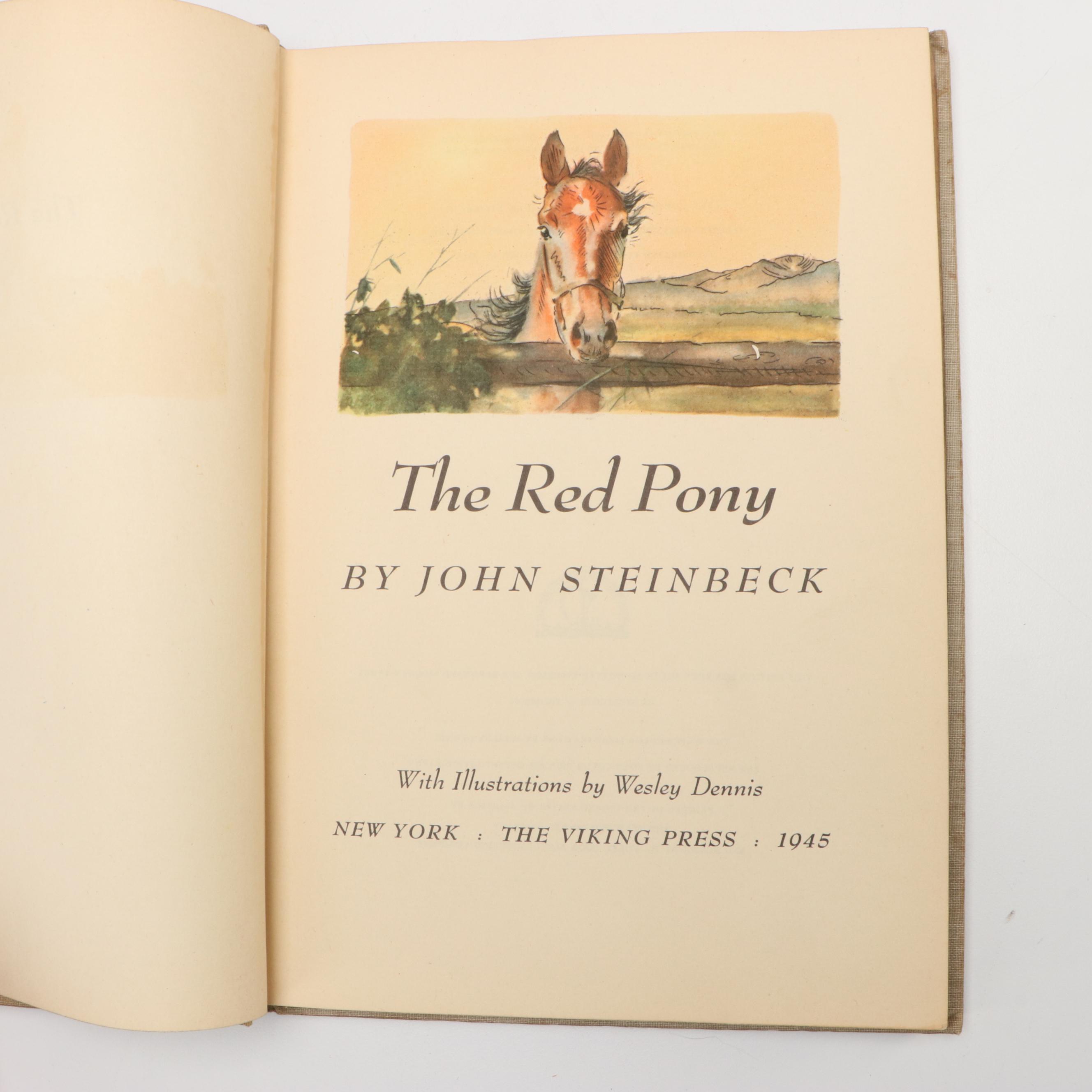 First Illustrated Edition "The Red Pony" by John Steinbeck, 1945