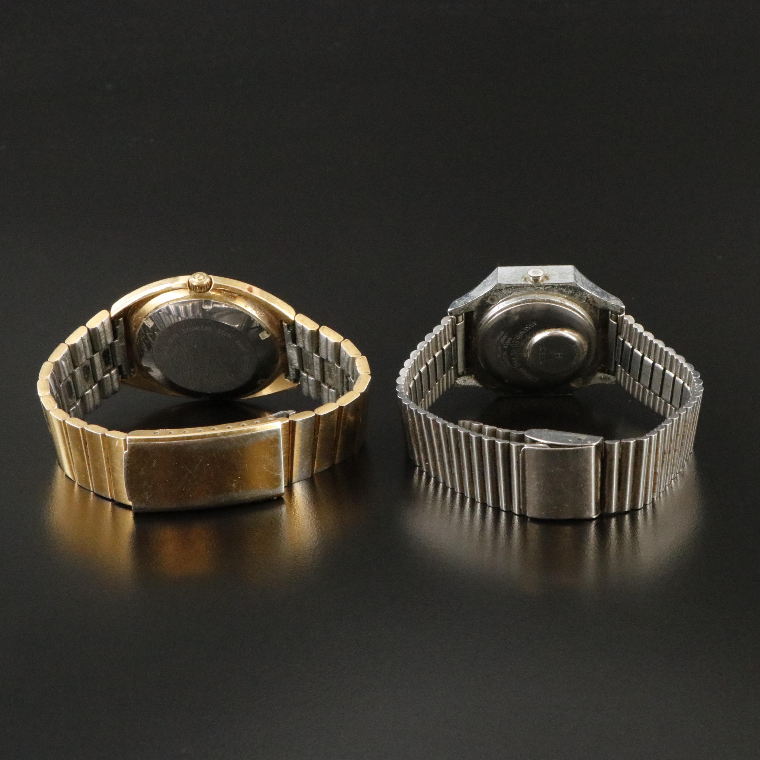 Vintage Elgin Automatic and Timex Digital LCD Watches