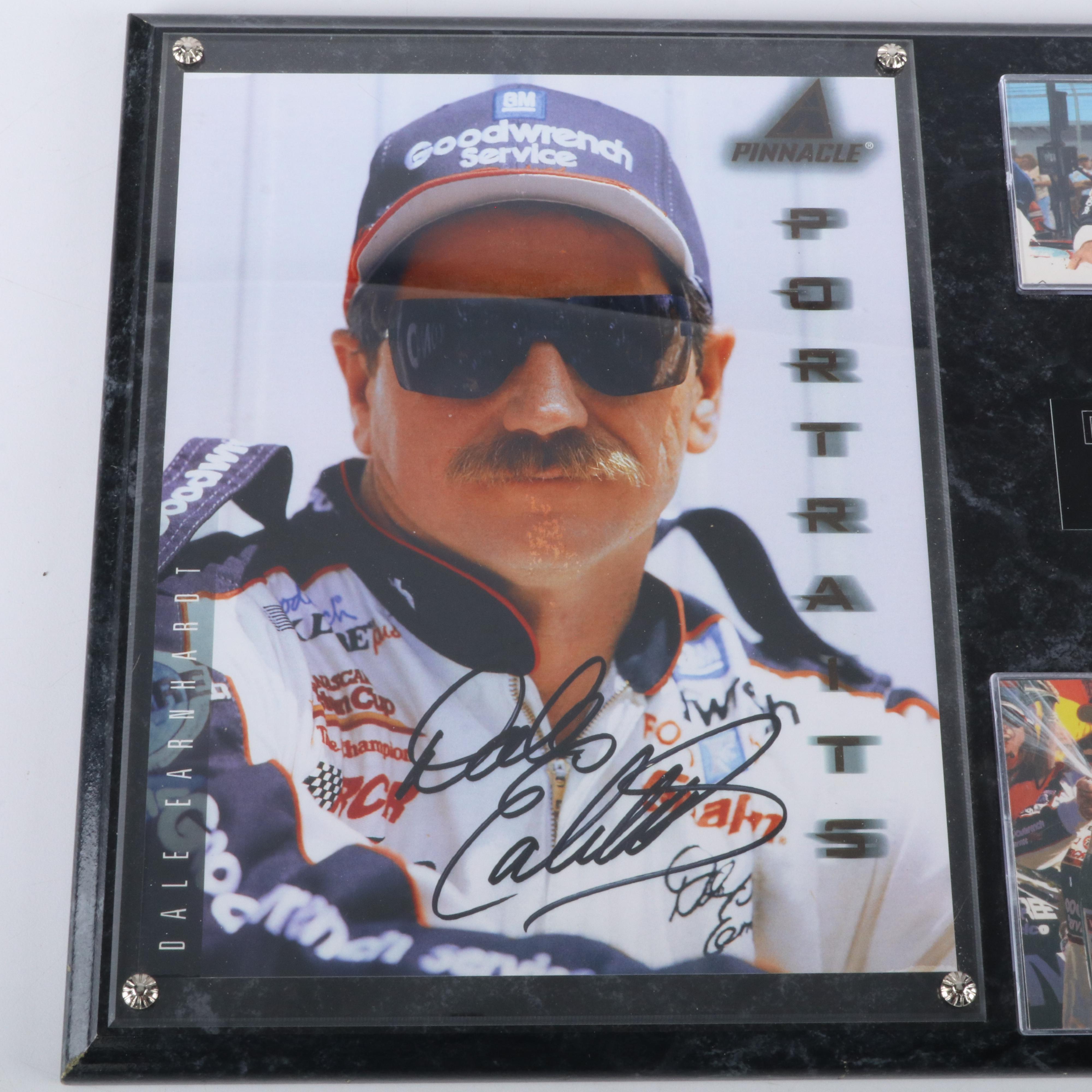 Dale Earnhardt Sr. Signed Pinnacle Portraits NASCAR Card with Display
