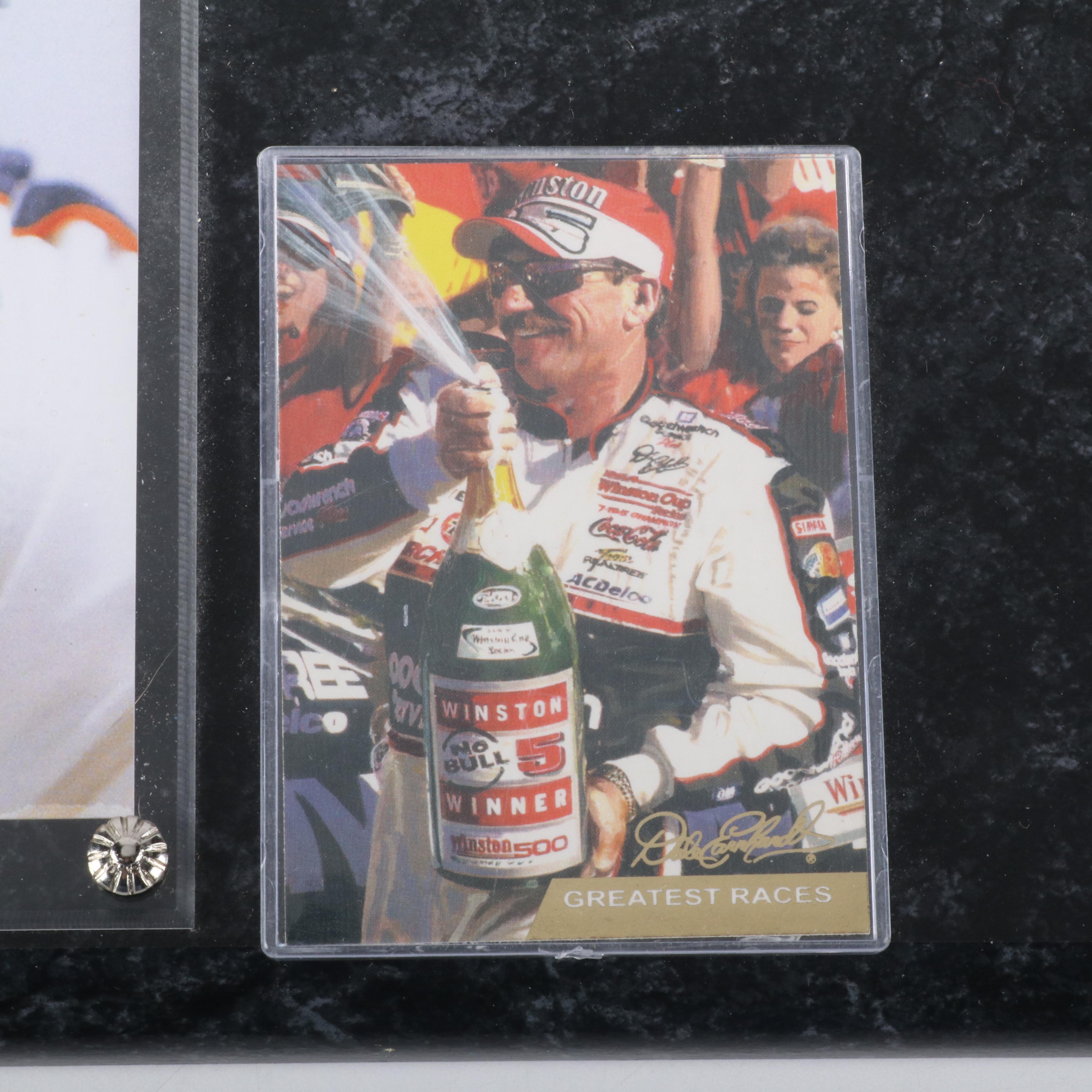 Dale Earnhardt Sr. Signed Pinnacle Portraits NASCAR Card with Display