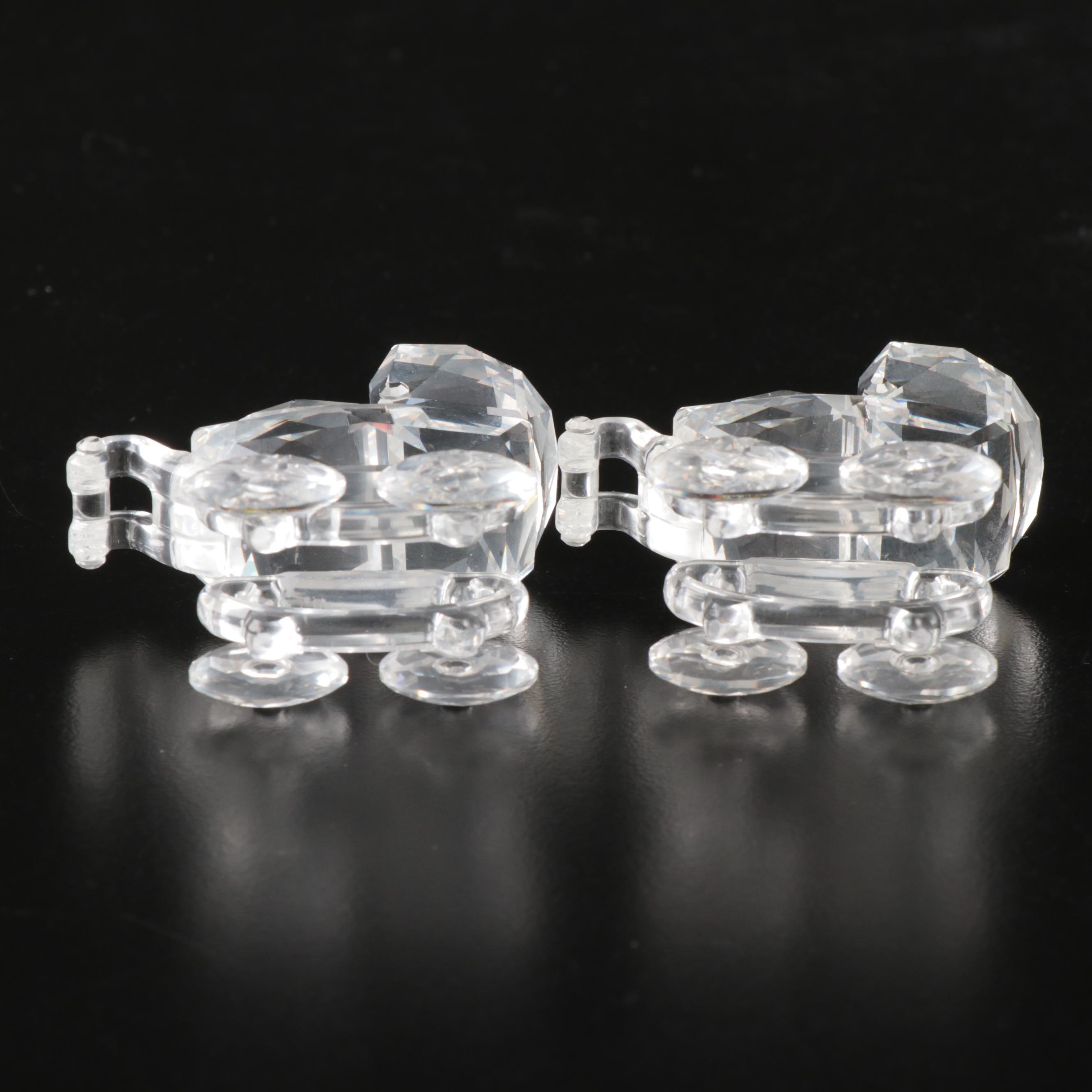 Swarovski Crystal Rocking Horse, Baby Stroller, and Clown Figurines