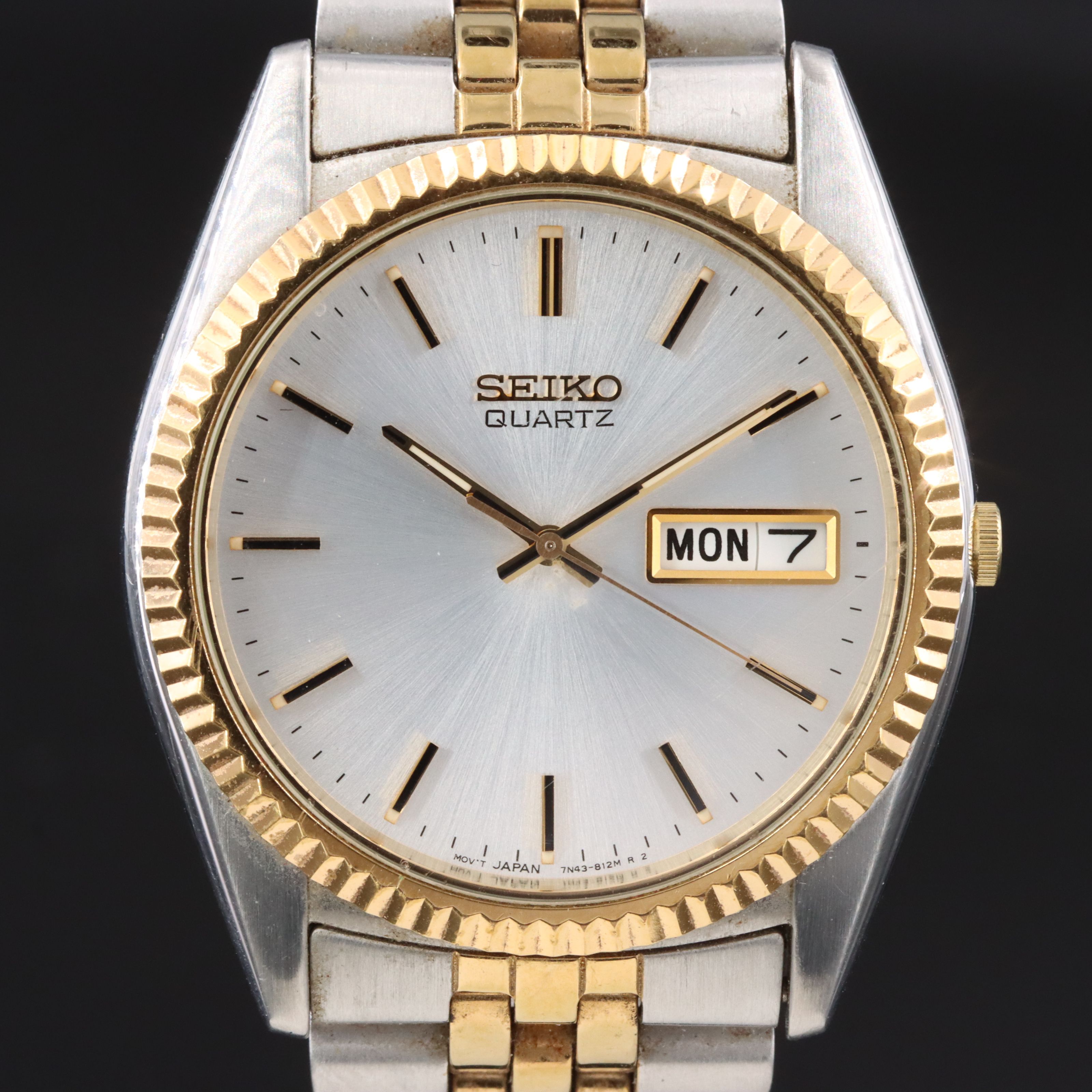 Seiko President Two-Tone Day-Date Quartz Watch #7N438111