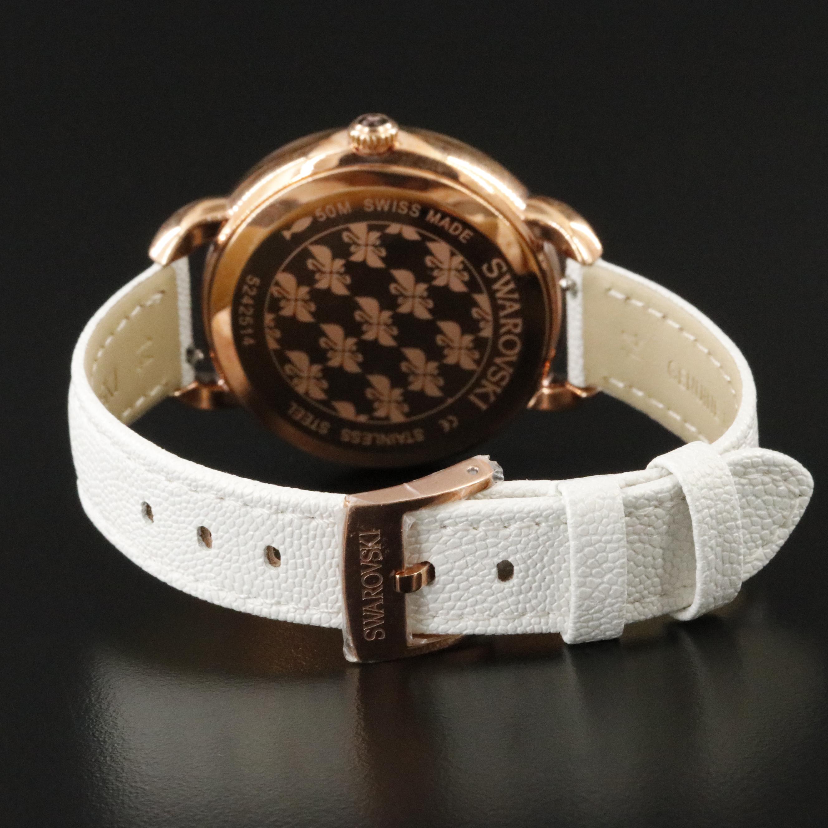 Swarovski Aila Day Heart Mother-of- Pearl and Crystal Rose Tone Watch #5242514