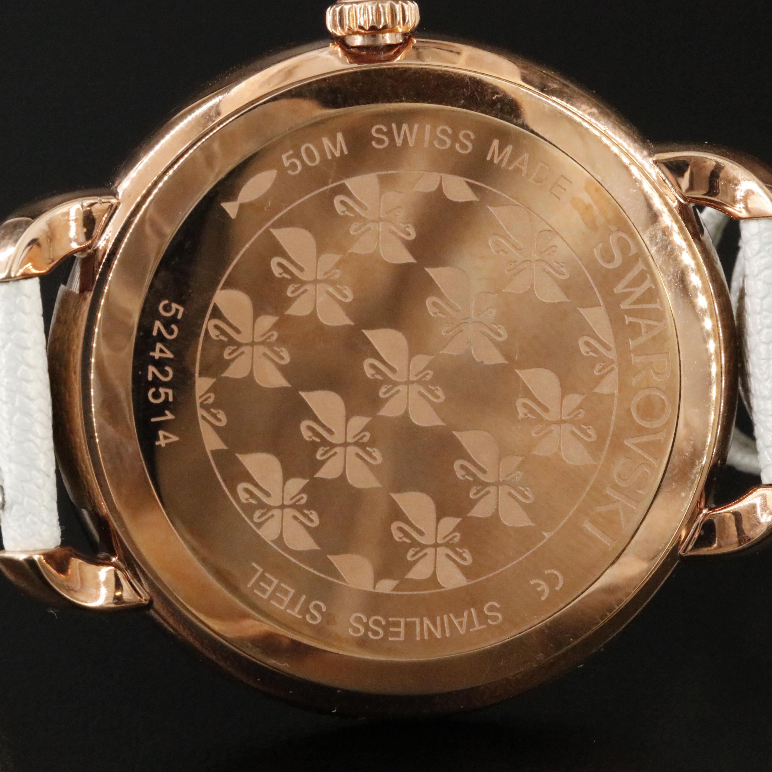 Swarovski Aila Day Heart Mother-of- Pearl and Crystal Rose Tone Watch #5242514