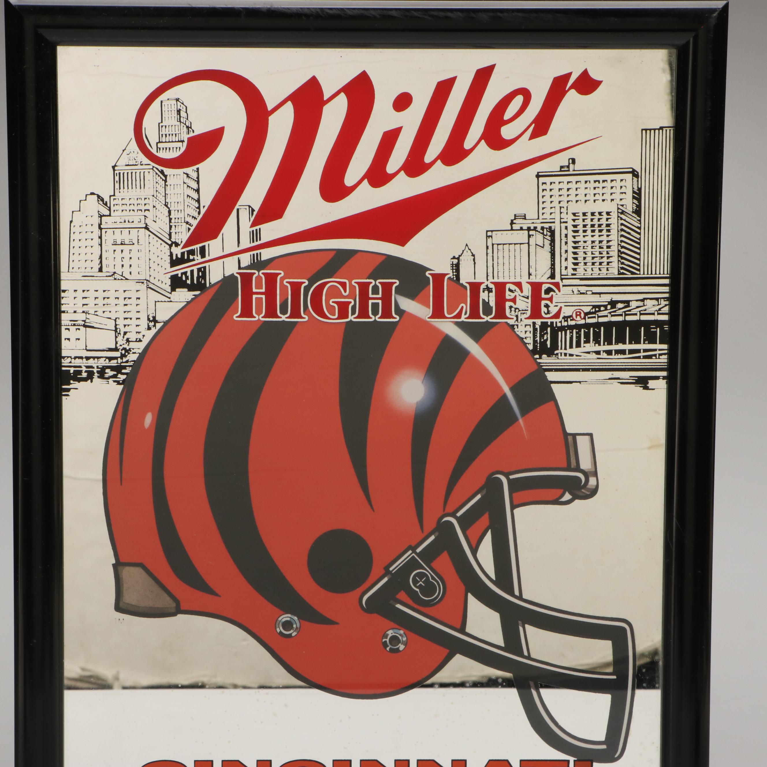 Cincinnati Bengals Miller High Life Illustrated Wall Mirror