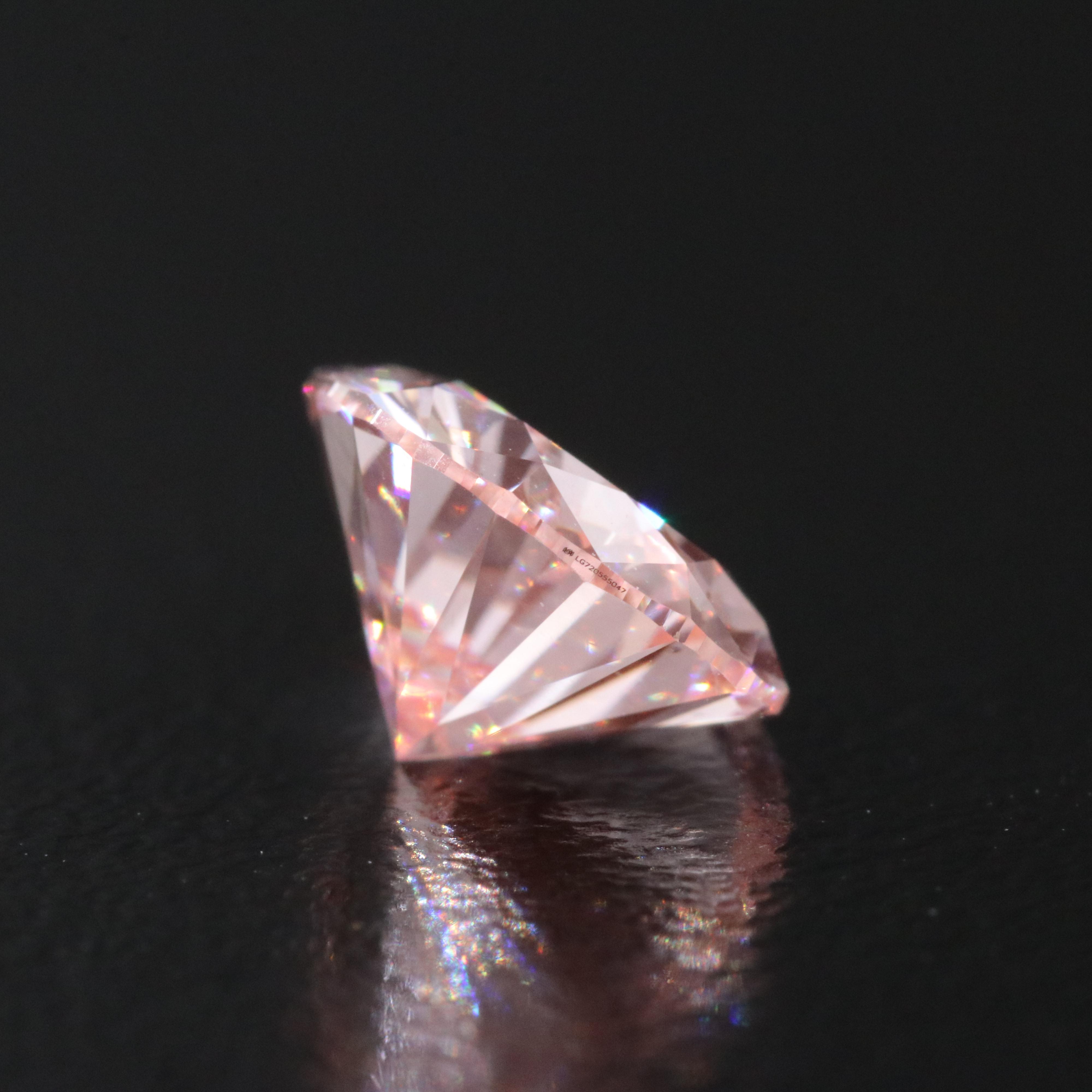 Loose 3.07 CT Lab Grown Fancy Pink Diamond with IGI Report