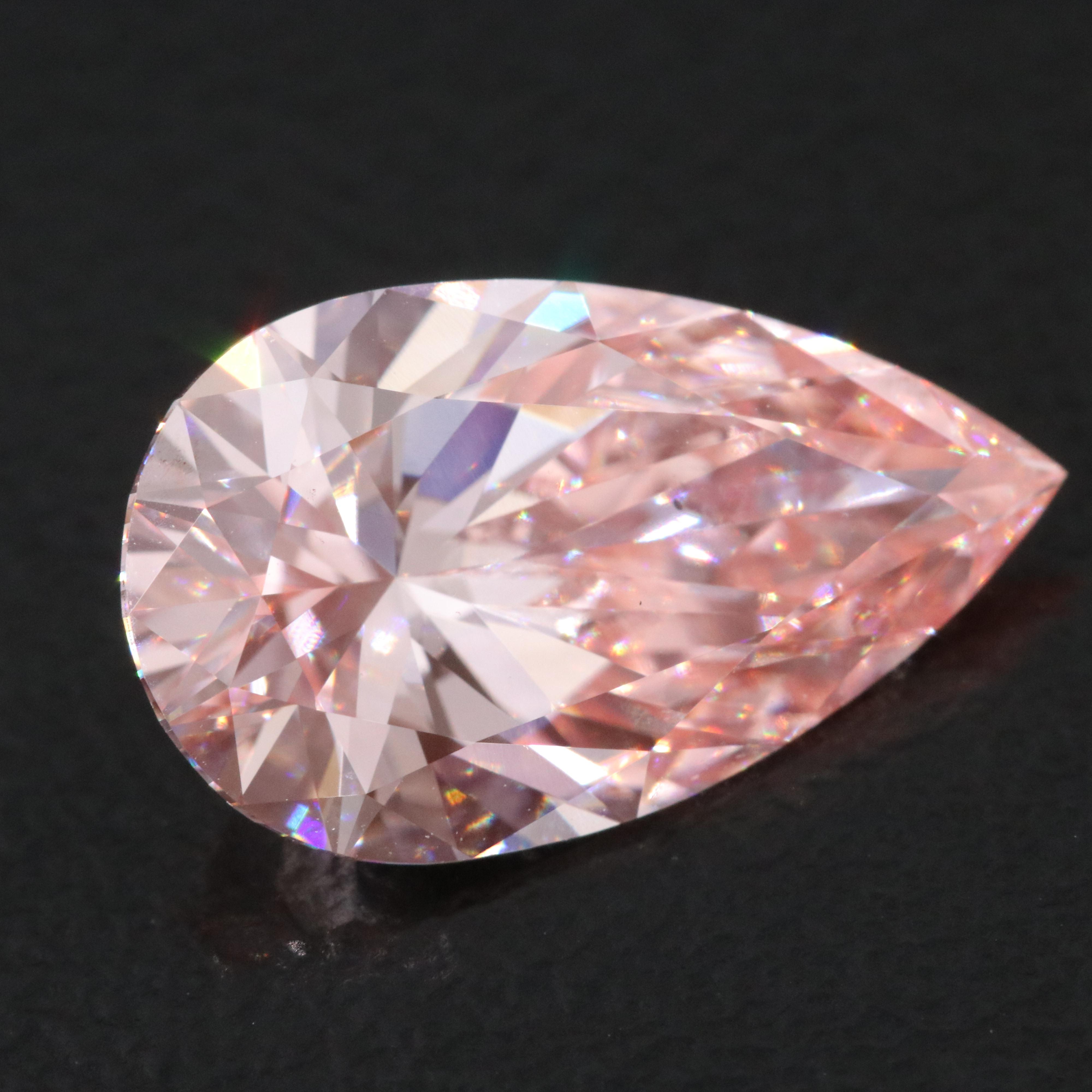 Loose 3.07 CT Lab Grown Fancy Pink Diamond with IGI Report