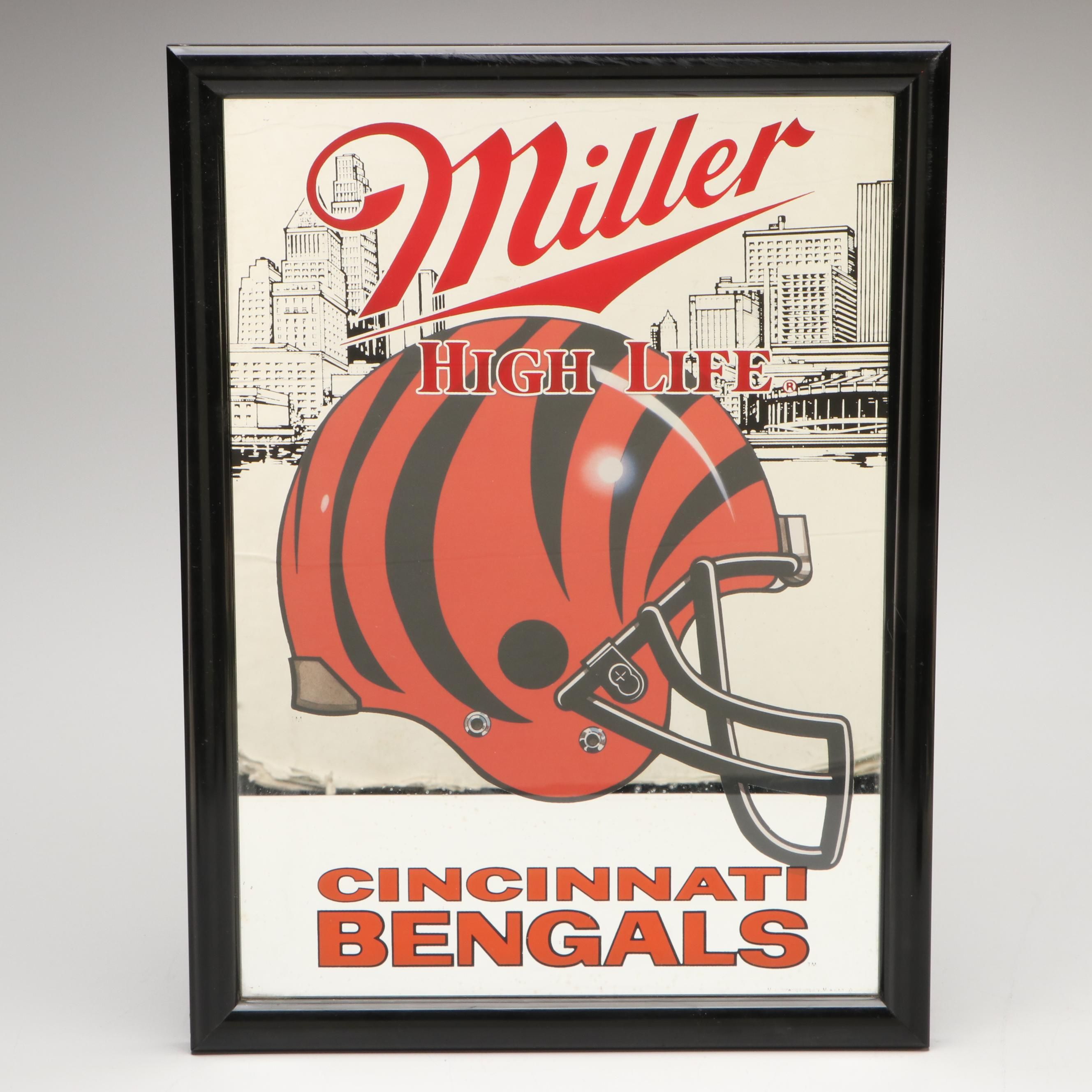 Cincinnati Bengals Miller High Life Illustrated Wall Mirror
