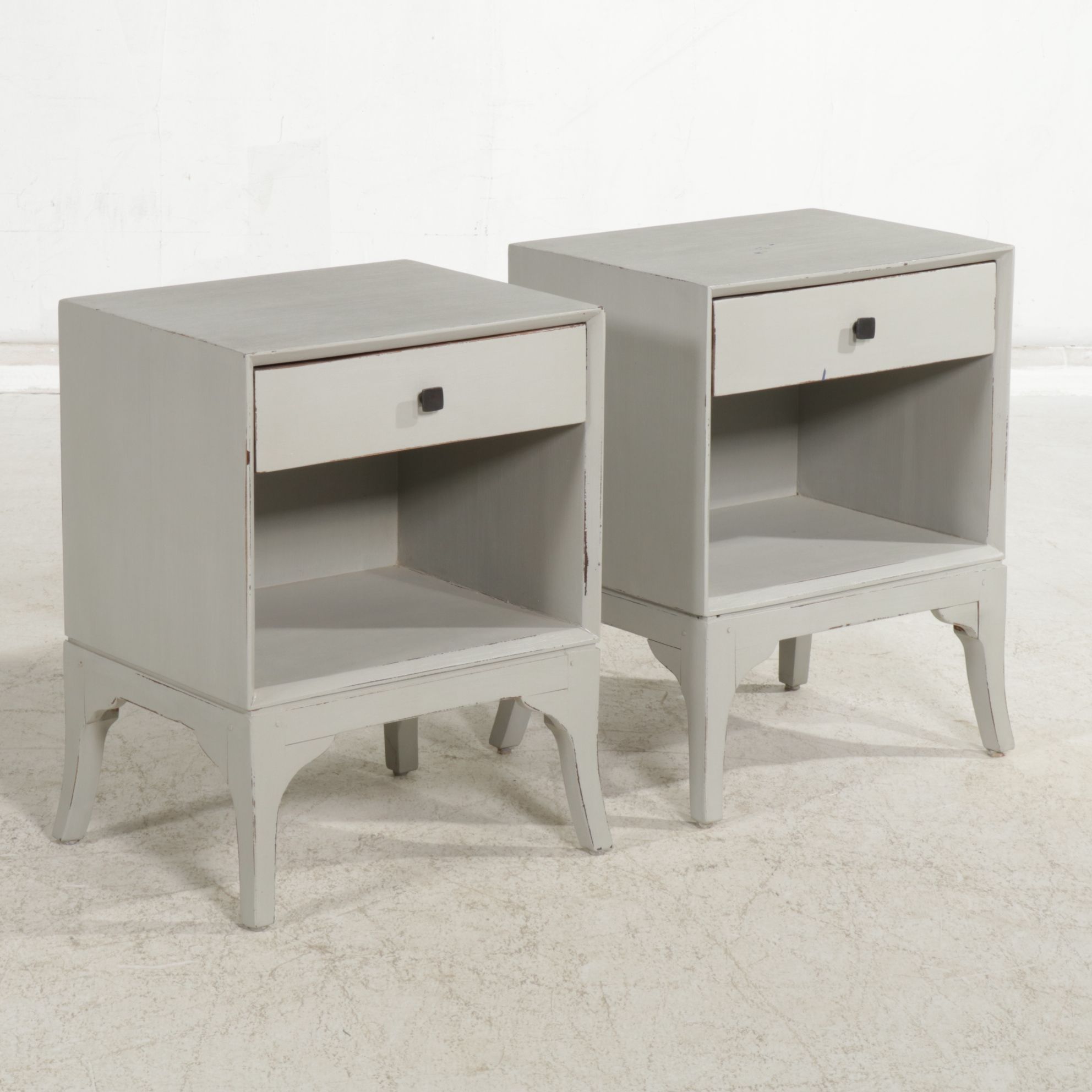 Nadeau Painted Mahogany Nightstands, Pair, Late 20th Century