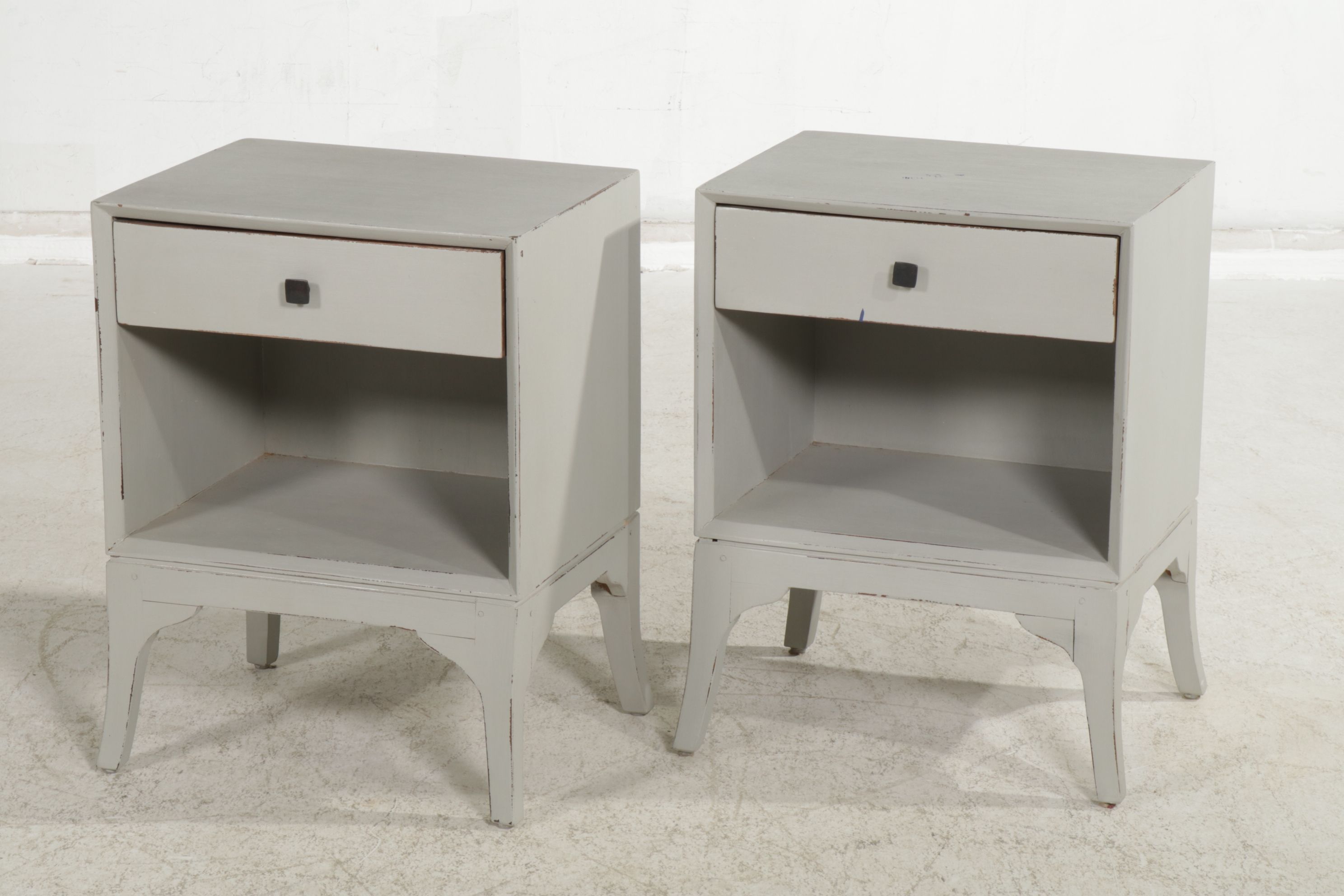 Nadeau Painted Mahogany Nightstands, Pair, Late 20th Century