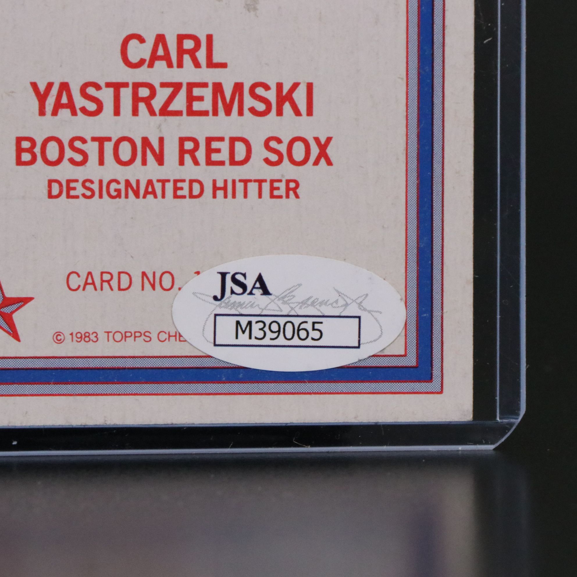 Carl Yastrzemski Signed 1983 Topps All-Star Boston Red Sox Baseball Card, JSA