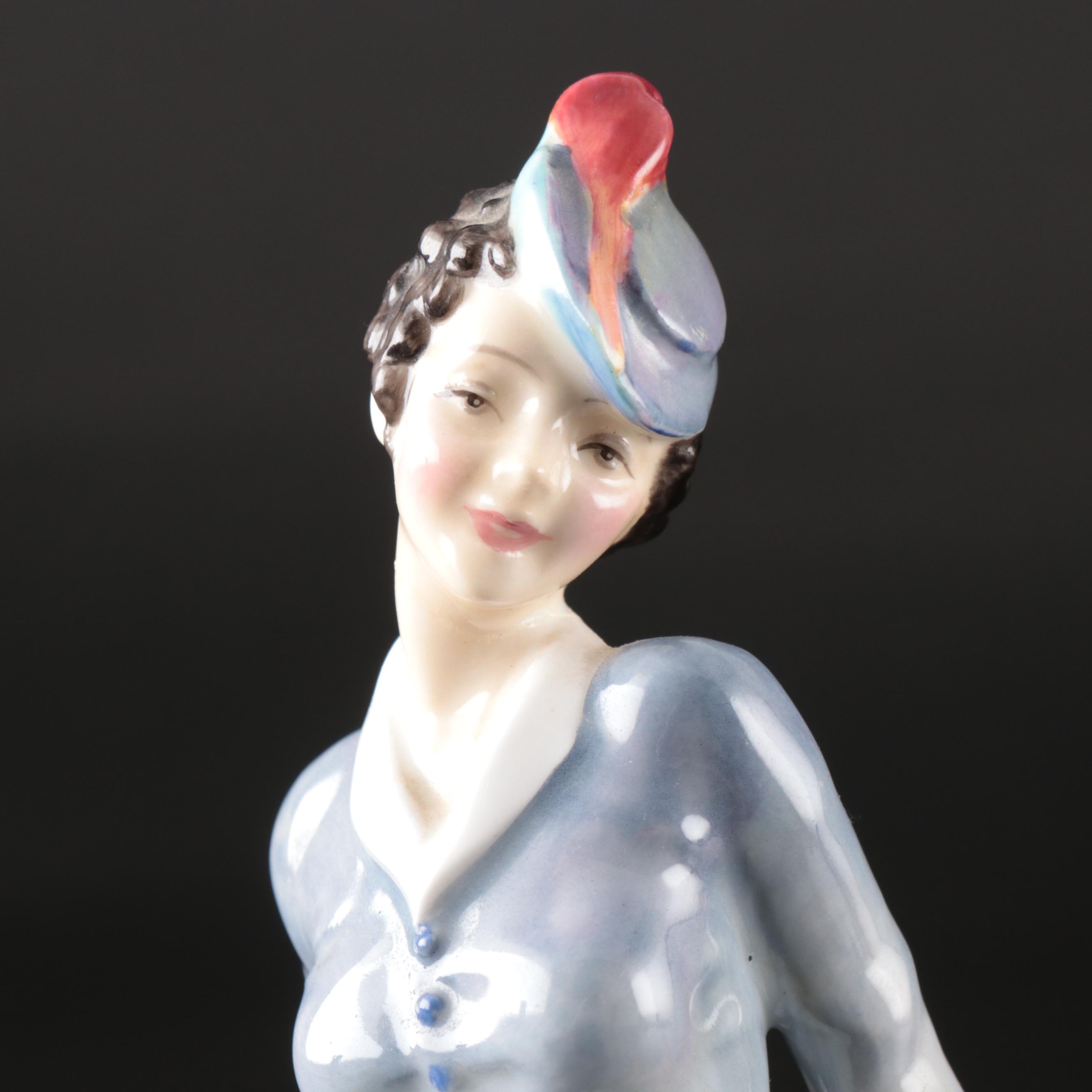 Royal Doulton "Midinette" Porcelain Figurine, Mirror Tray, and More Décor