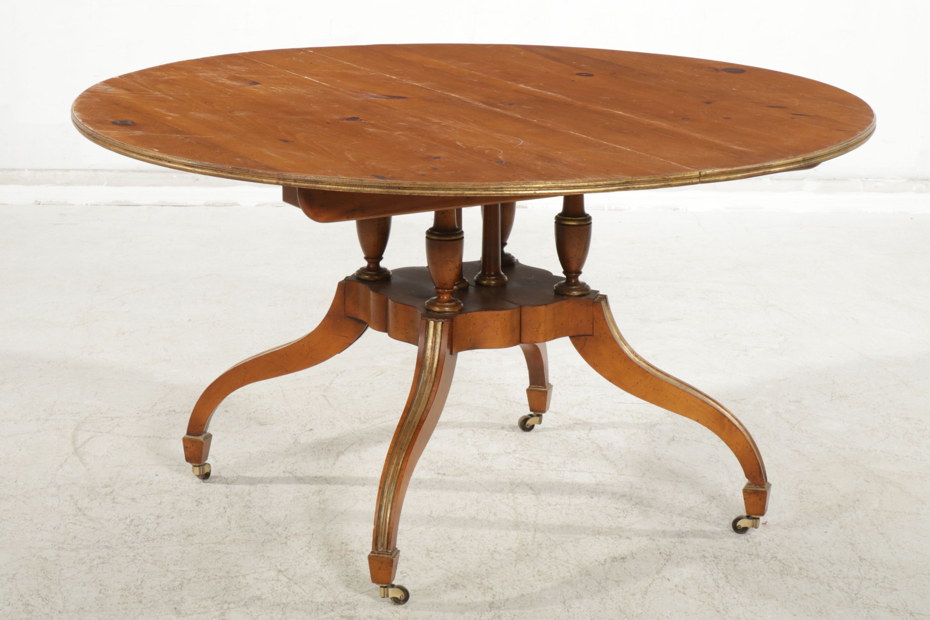 Baker Furniture "Historic Charleston" Federal Style Pine Dining Table