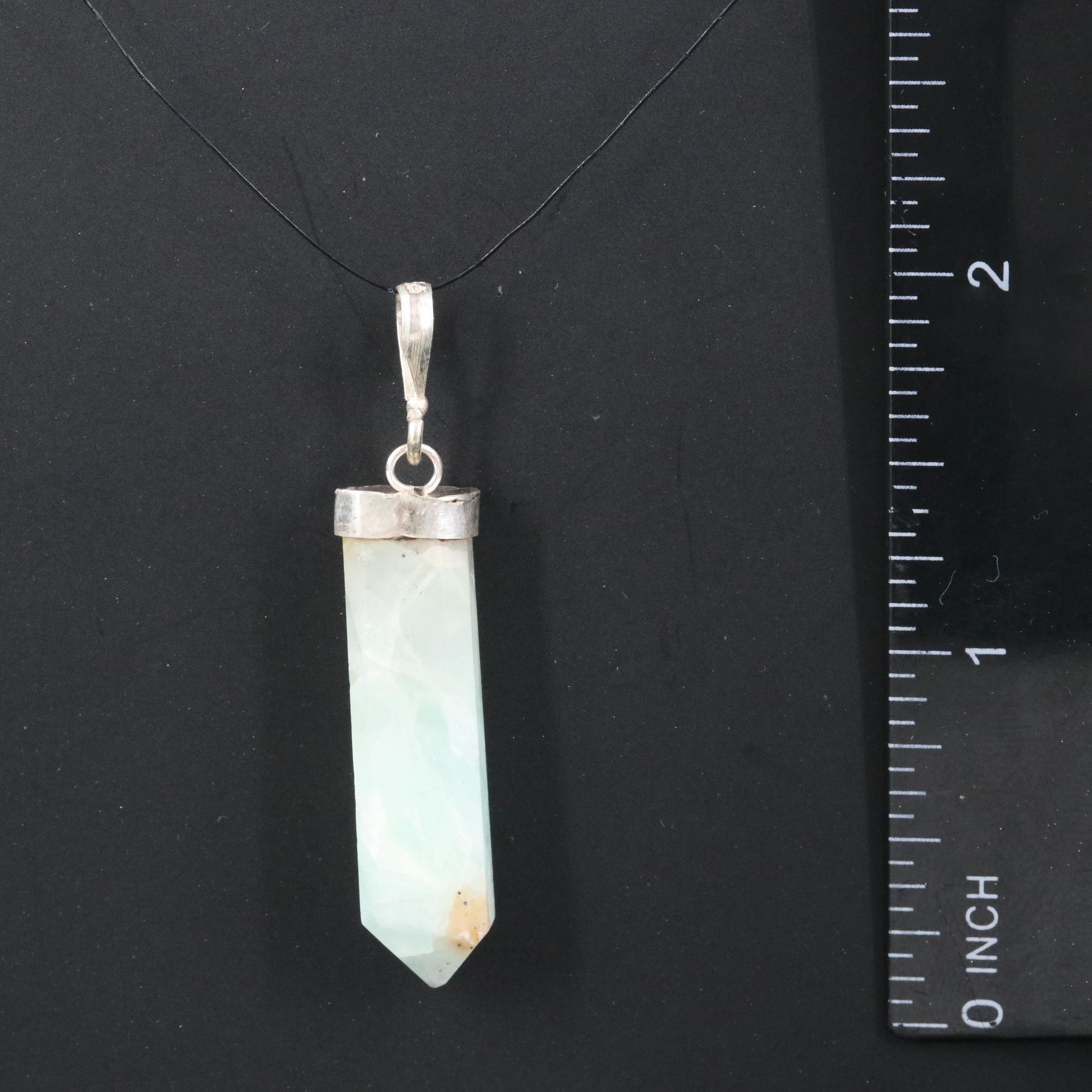 Sterling Calcite Point Pendant