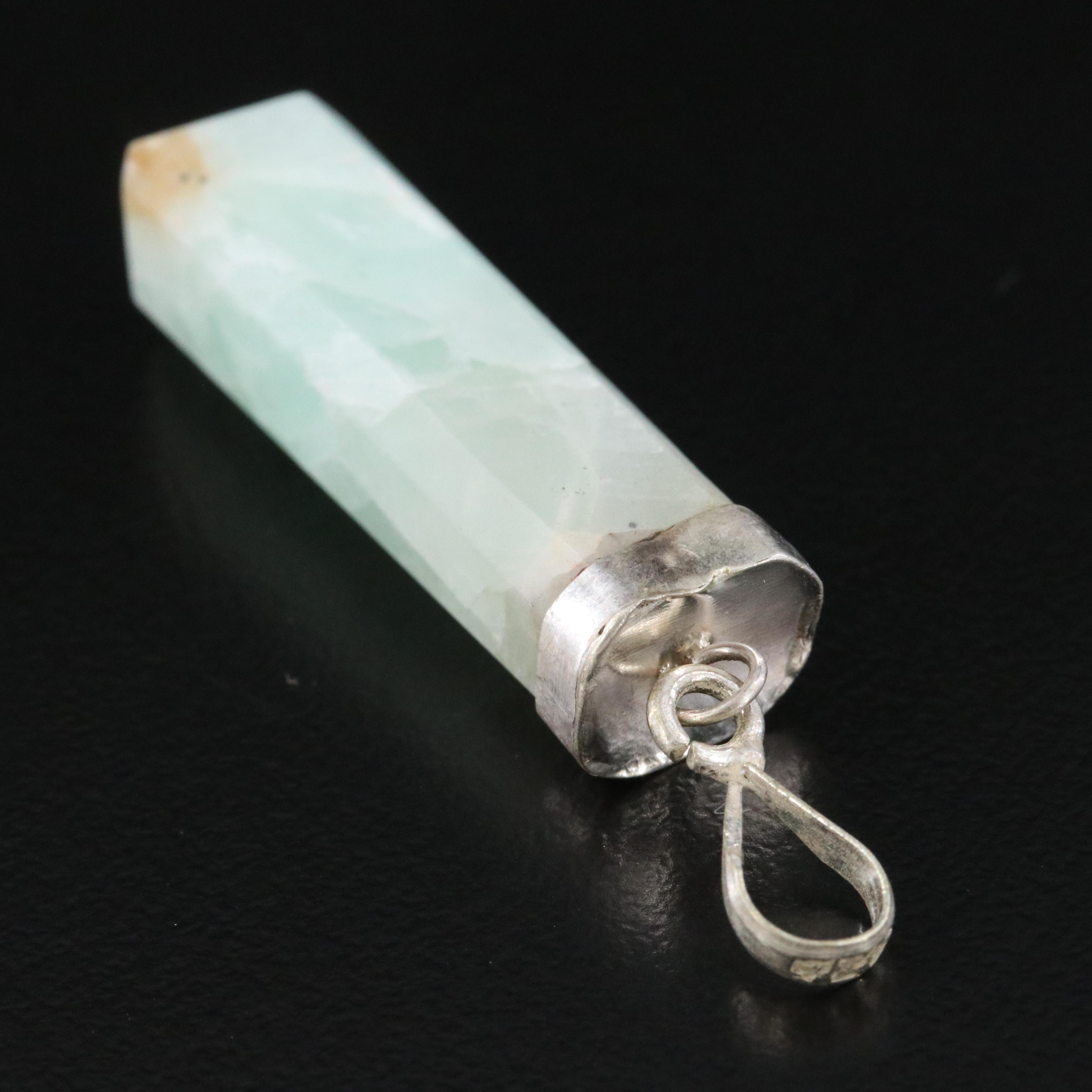 Sterling Calcite Point Pendant