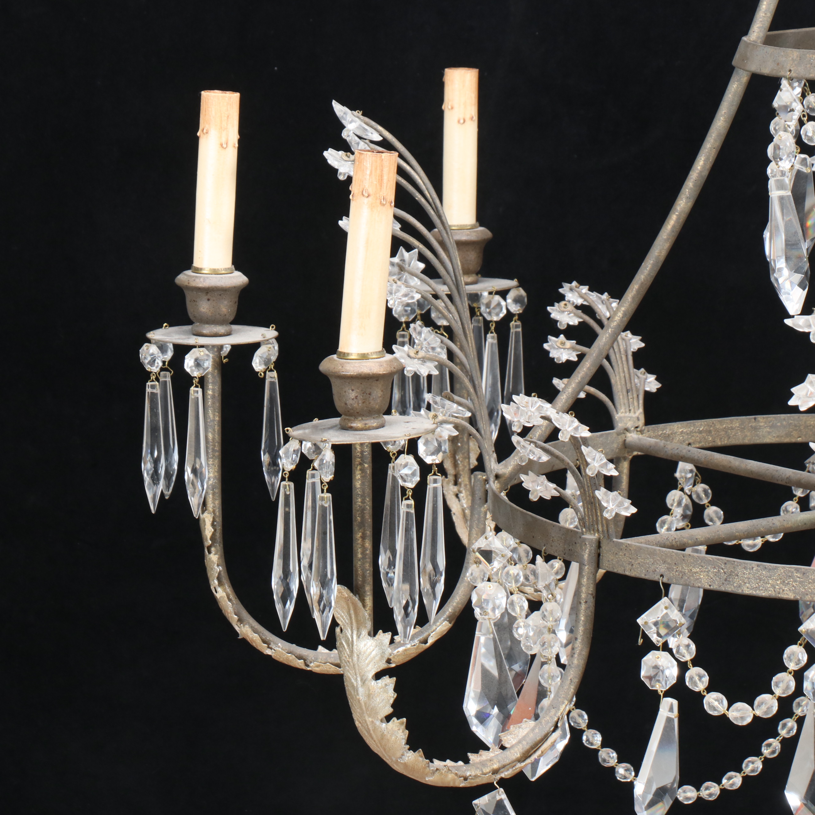 Niermann Weeks "Swedish" for Currey & Co. Cascading Glass Eight-Arm Chandelier