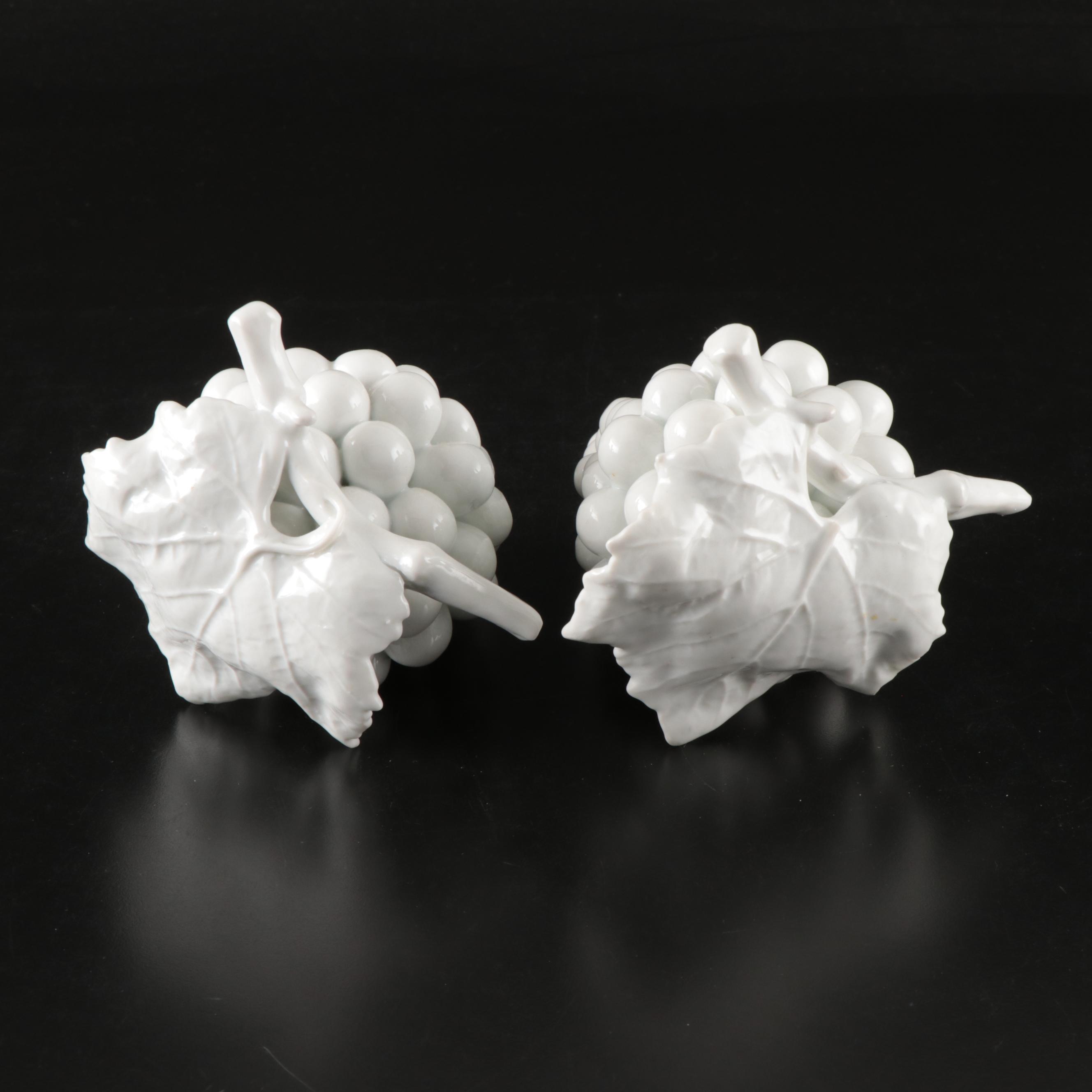 Goodfriend Ceramic White Glaze Basket with Faux Fruit