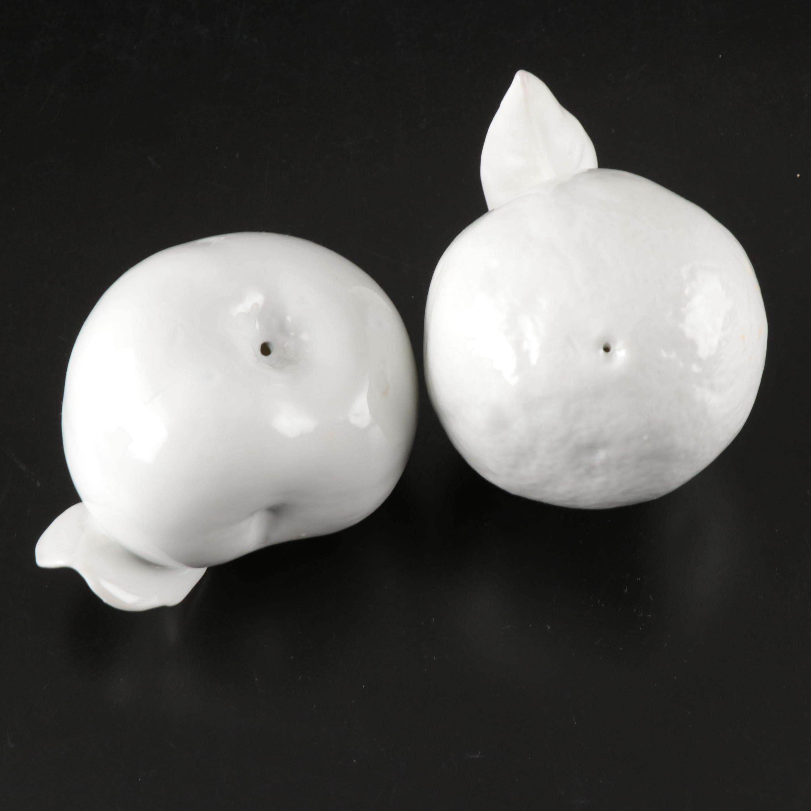 Goodfriend Ceramic White Glaze Basket with Faux Fruit