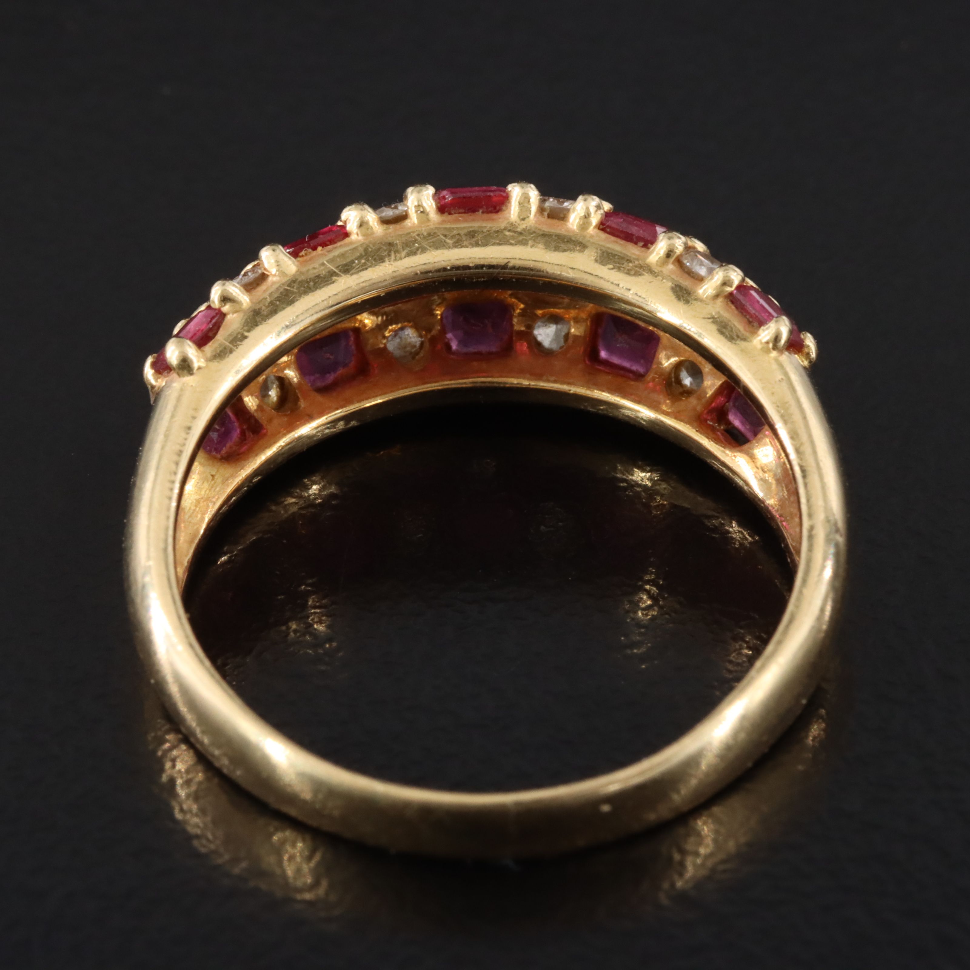 18K Ruby and Diamond Dome Ring