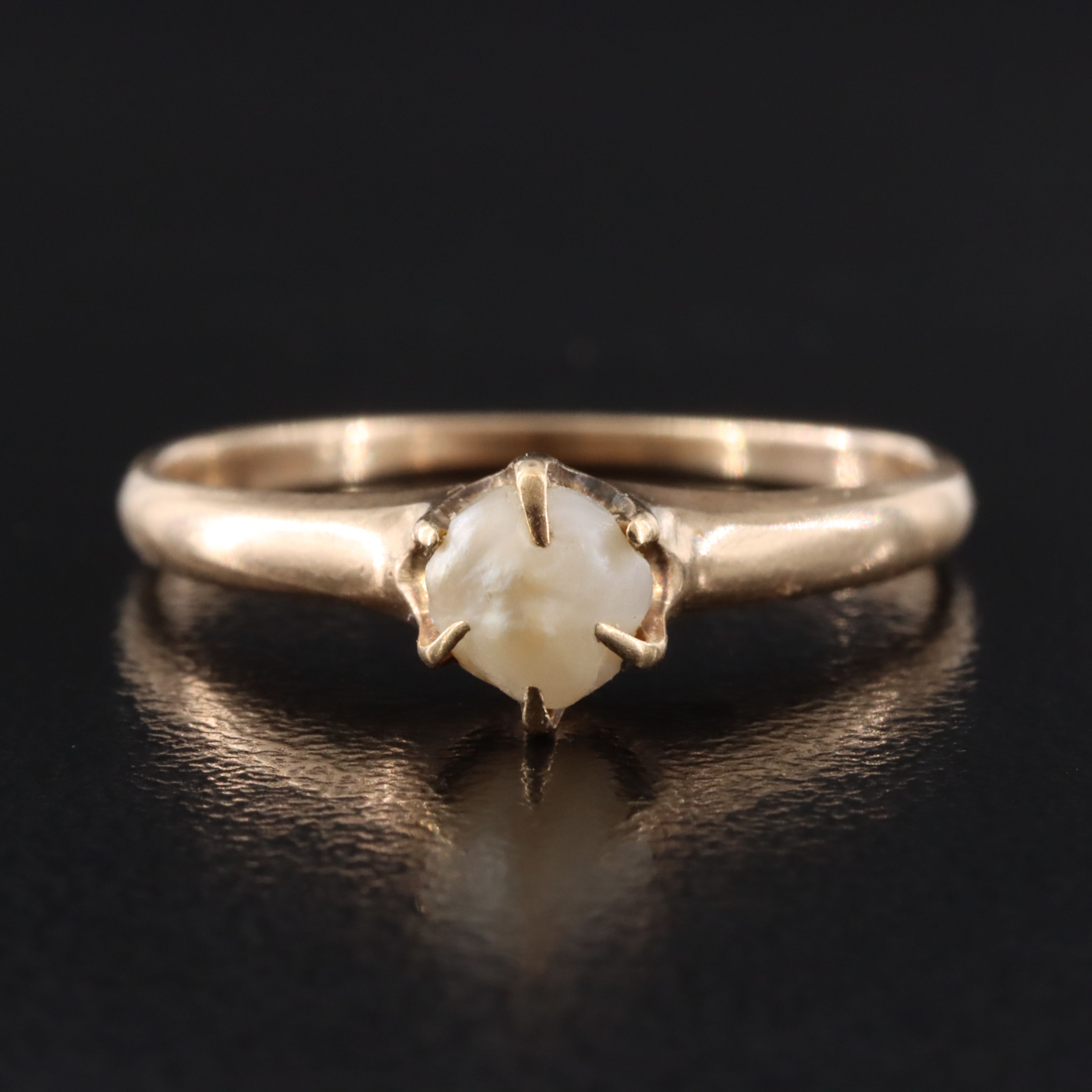 Vintage 14K Pearl Belcher Ring