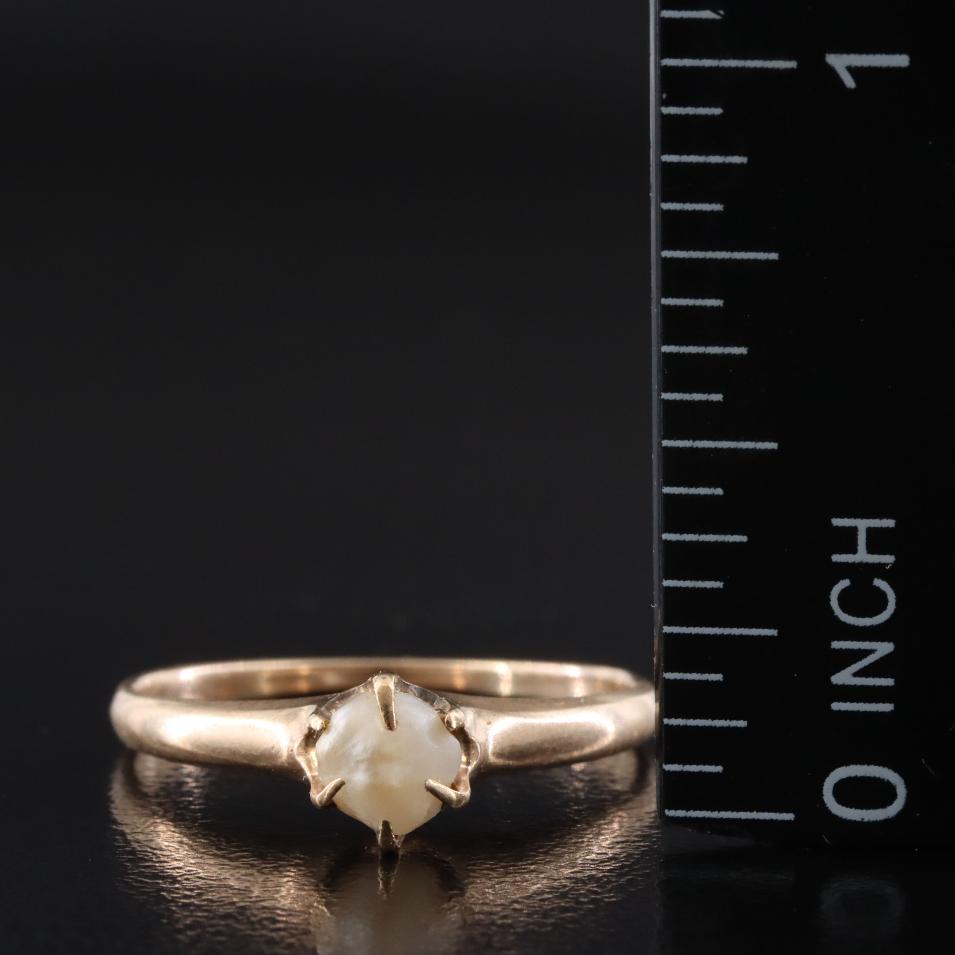 Vintage 14K Pearl Belcher Ring