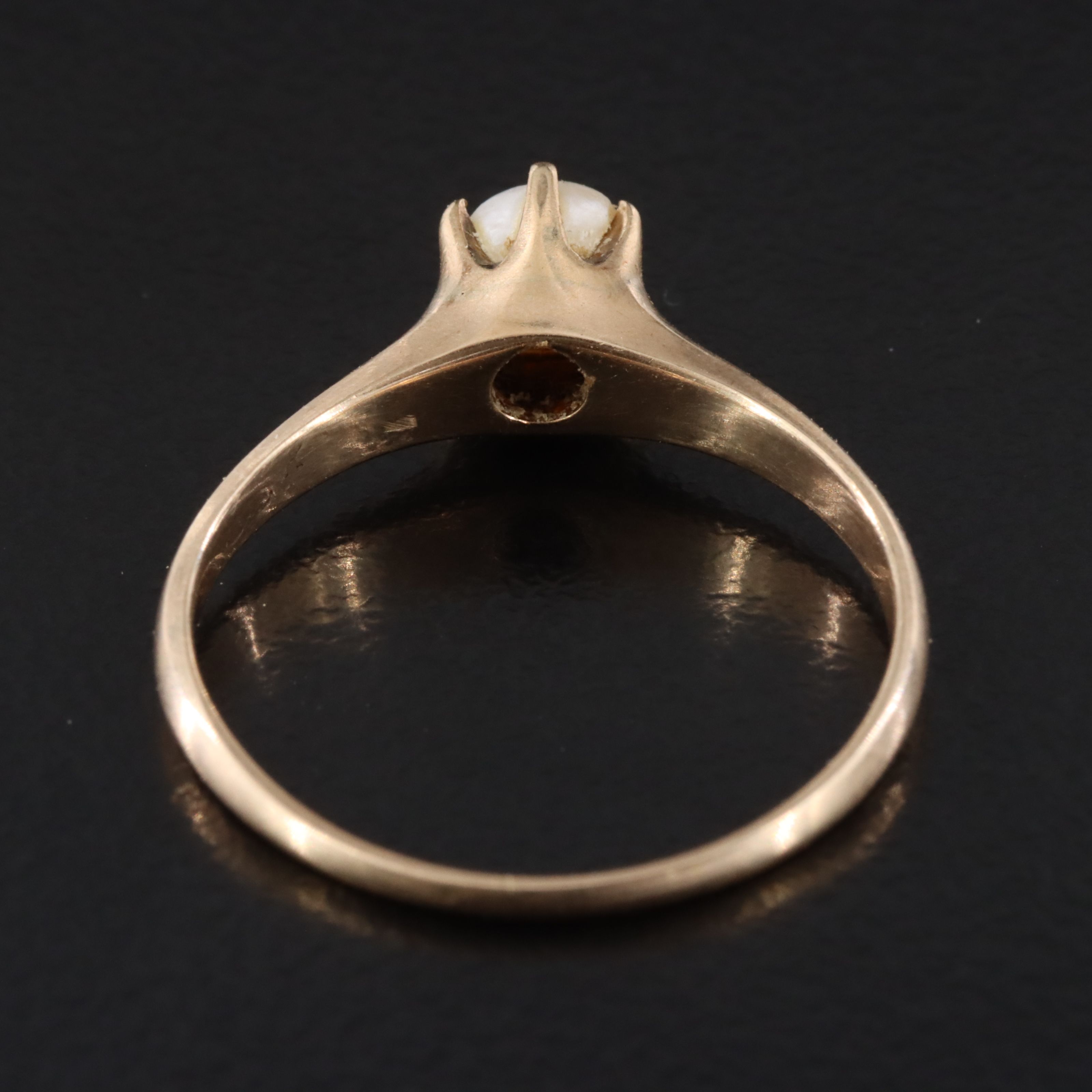 Vintage 14K Pearl Belcher Ring