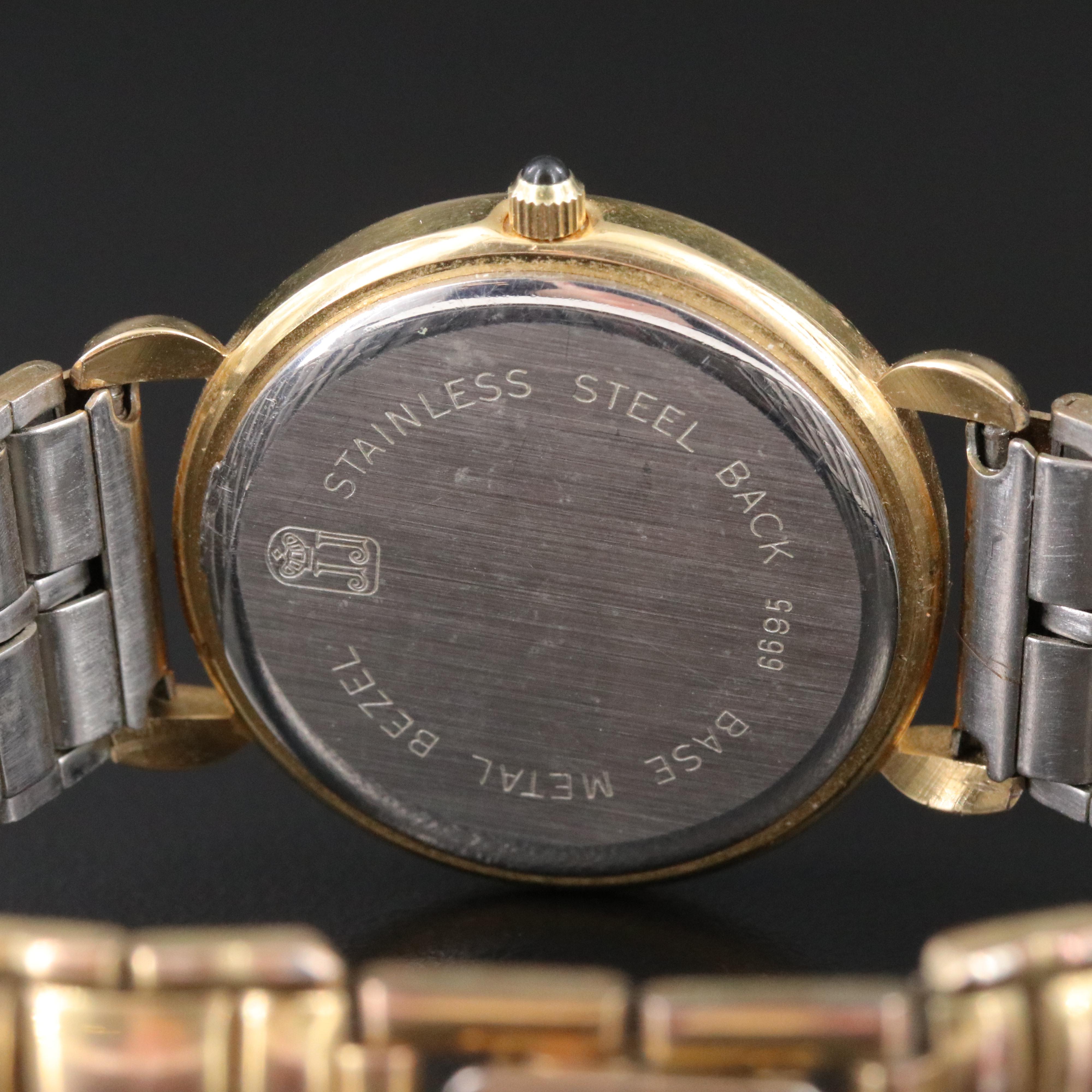 Jules Jurgensen Diamond Accented Black Dial Quartz Watch #6695