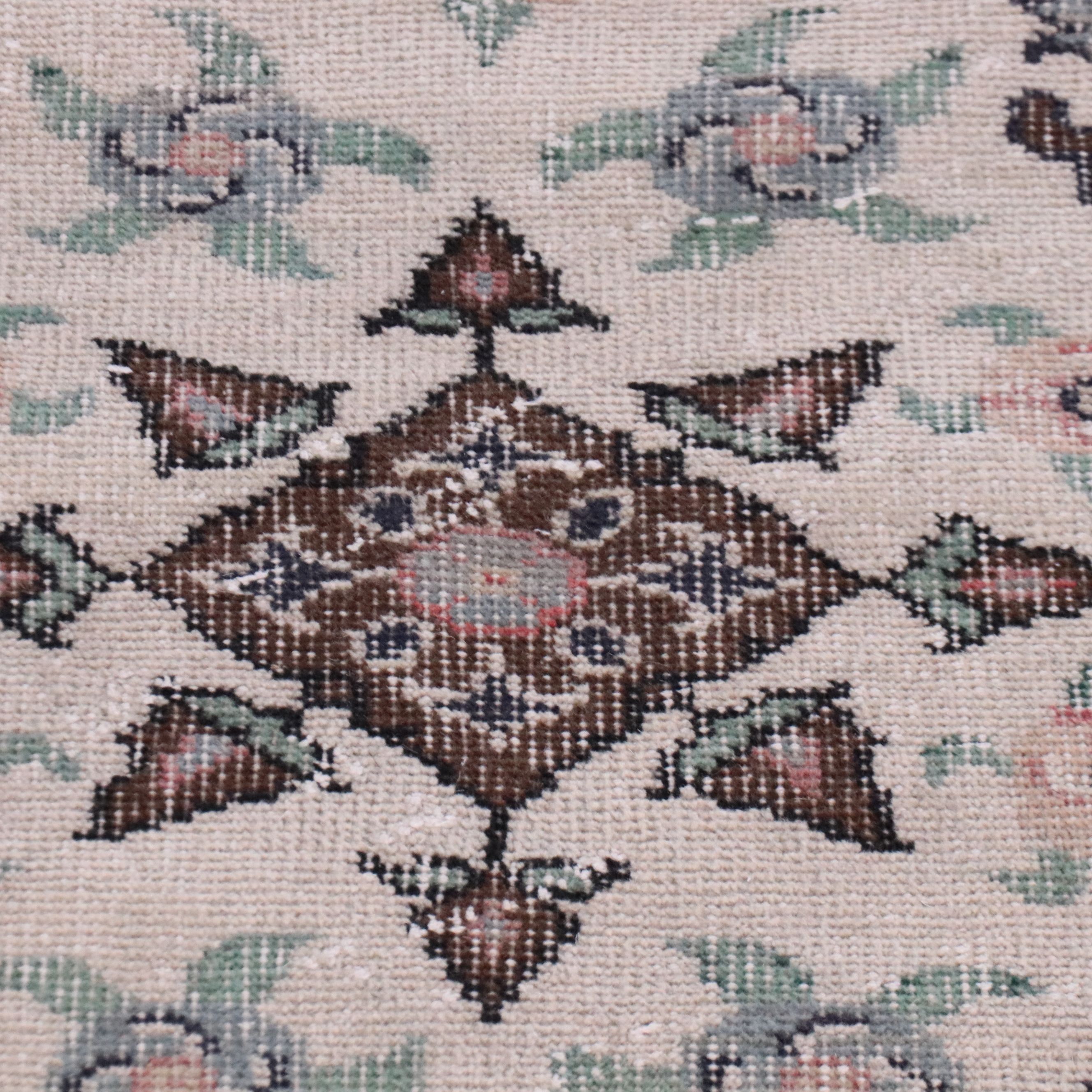 4'1 x 7'7 Hand-Knotted Persian Kerman Style Area Rug