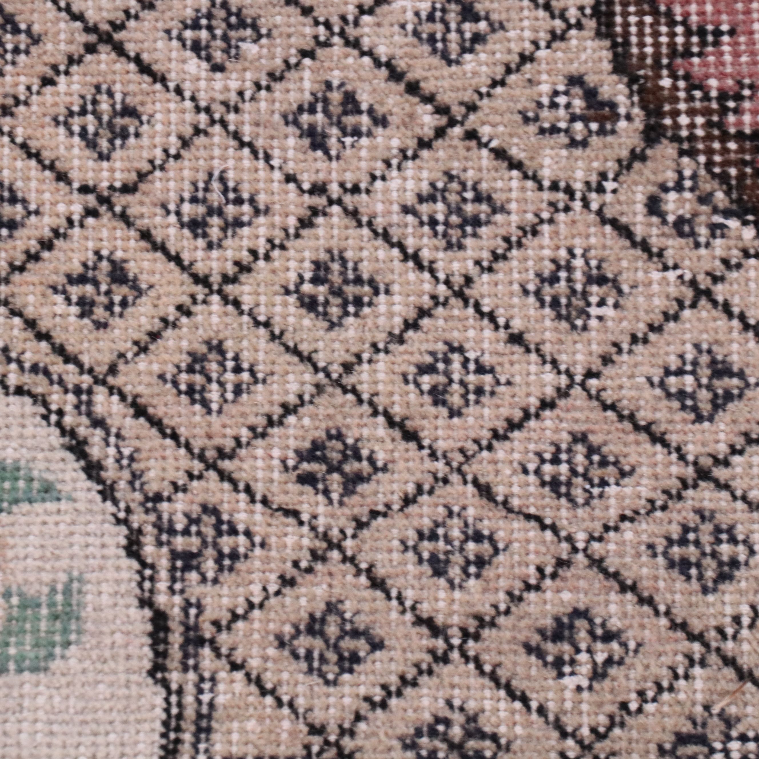 4'1 x 7'7 Hand-Knotted Persian Kerman Style Area Rug