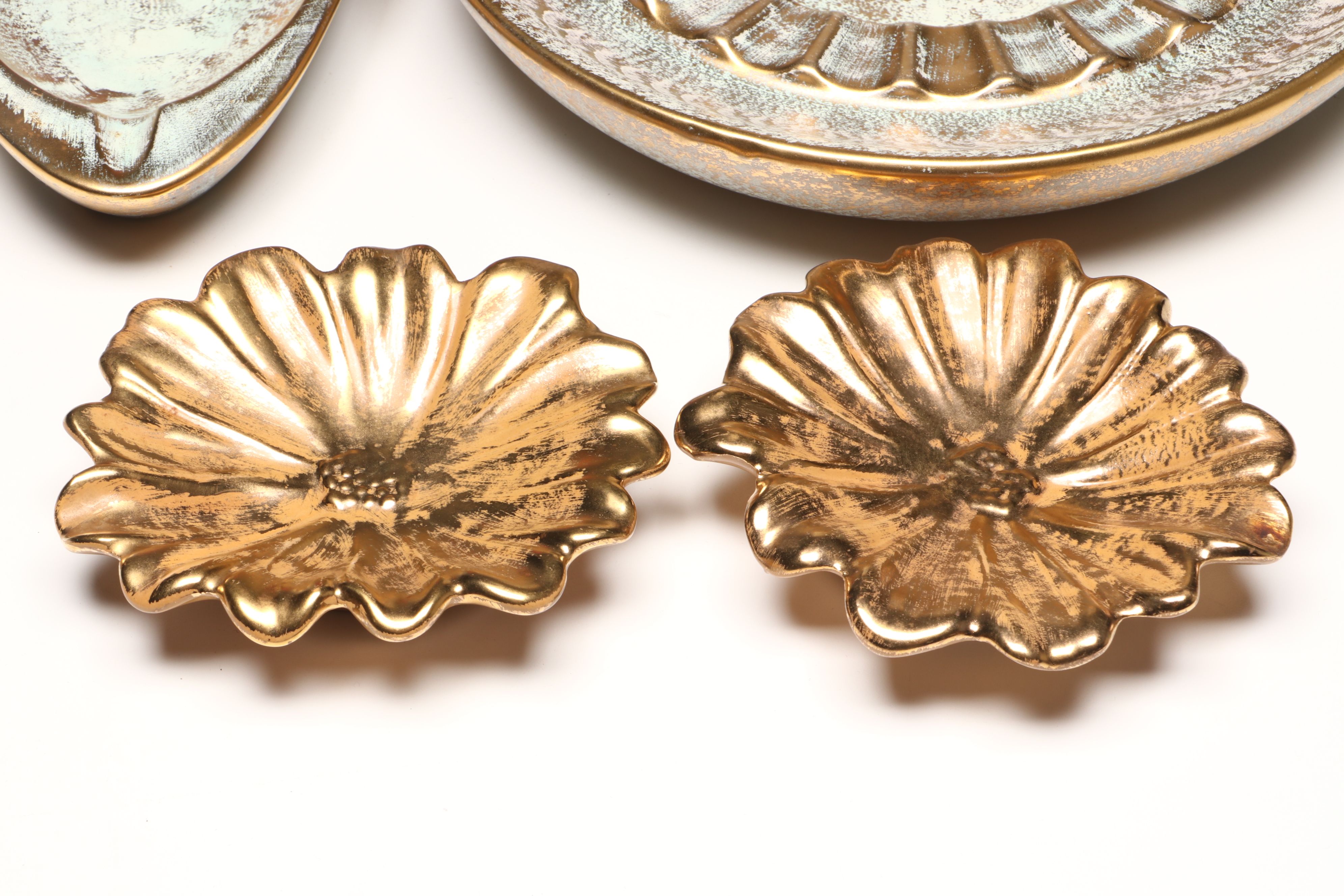 Stangl Pottery Ashtray and Bowl, Wooden Cabinet, and More Table Accessories