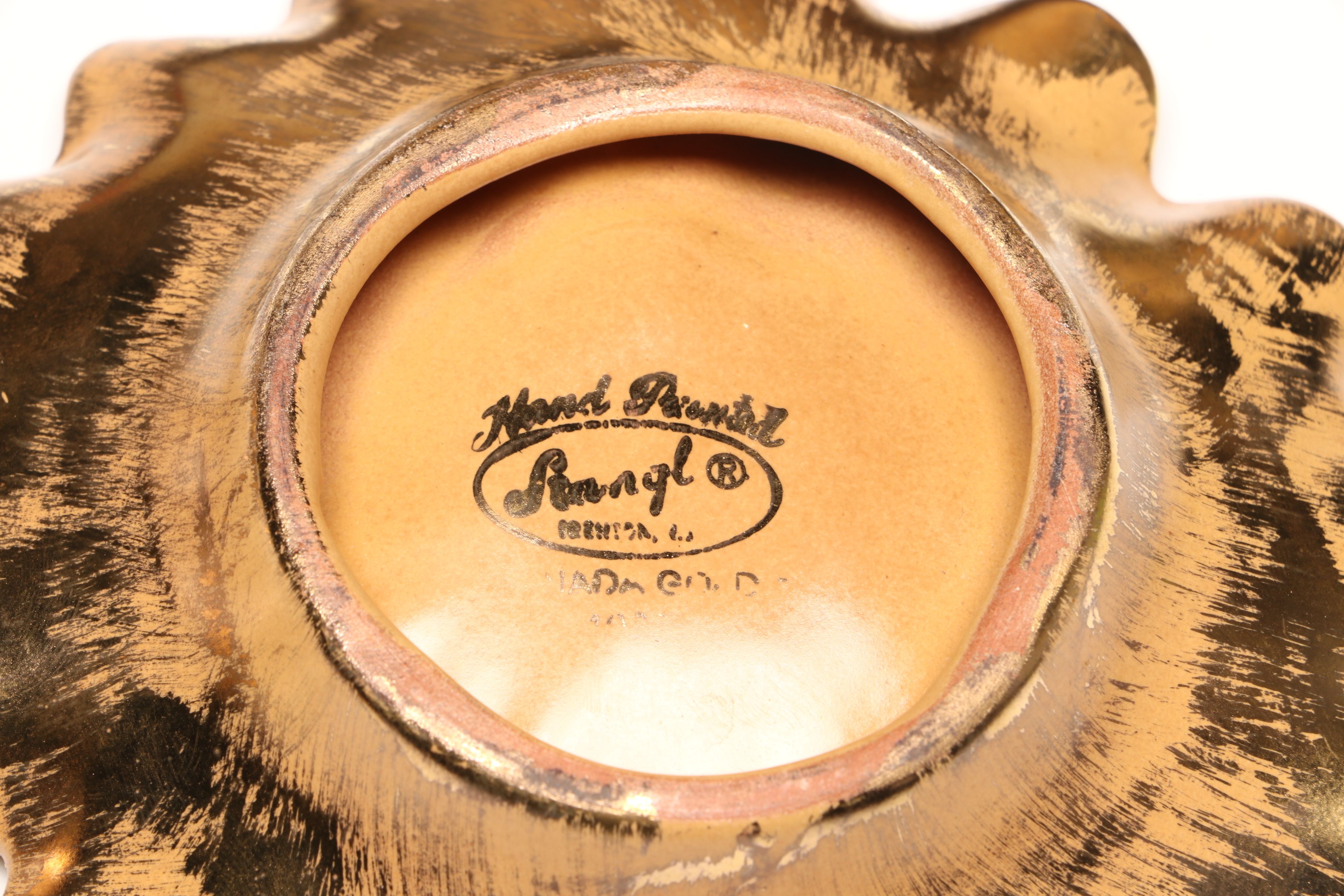 Stangl Pottery Ashtray and Bowl, Wooden Cabinet, and More Table Accessories