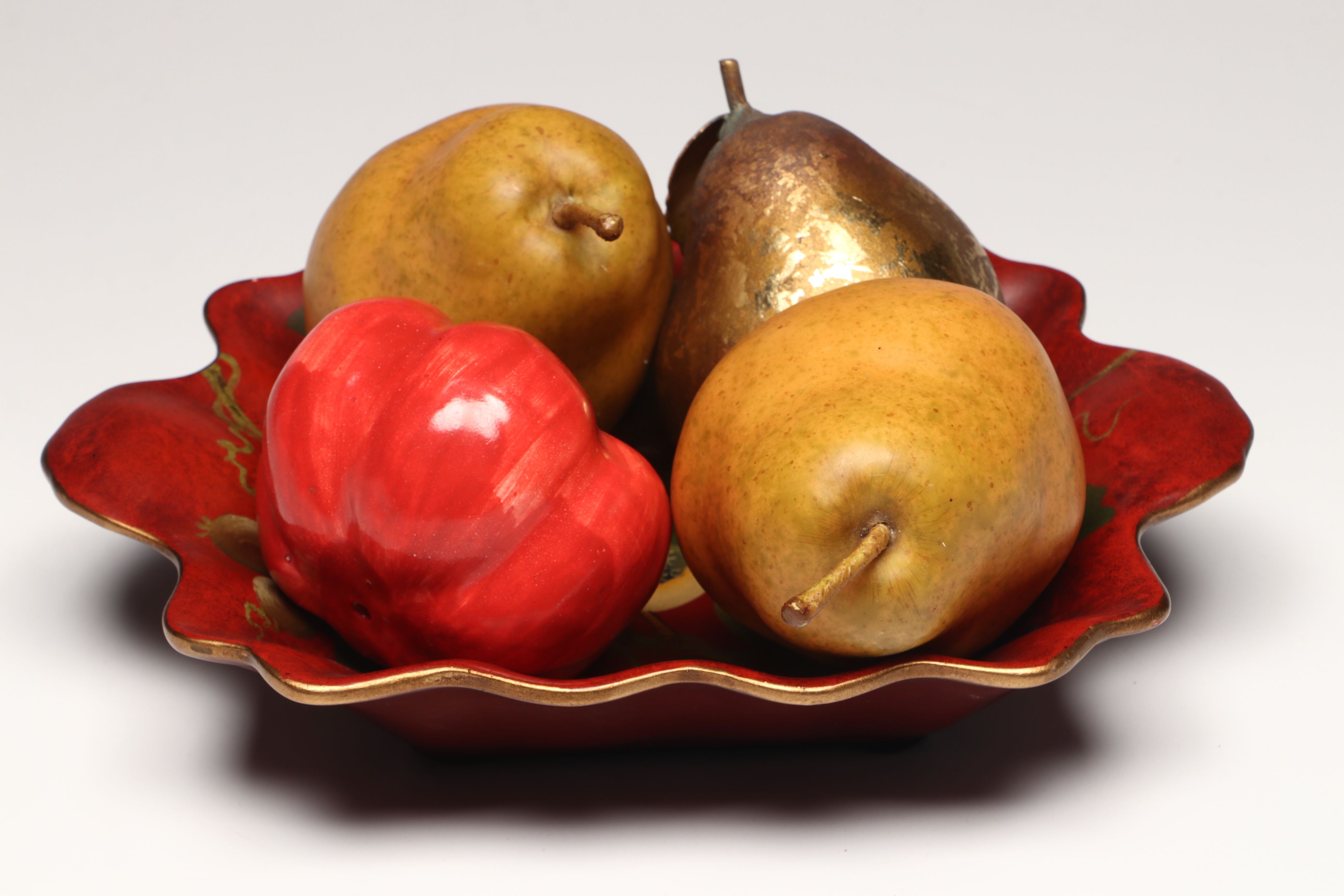 Stangl Pottery Ashtray and Bowl, Wooden Cabinet, and More Table Accessories