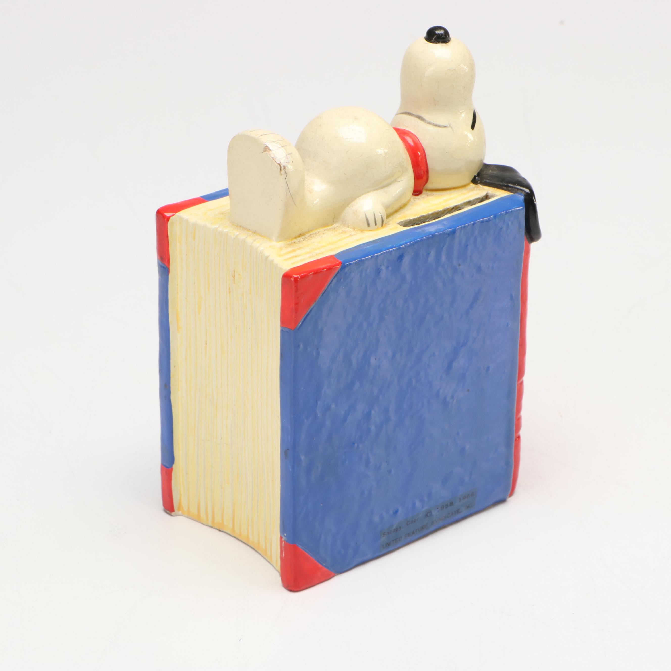 Snoopy Sleeping Savings Book Coin Bank, Mid-20th Century