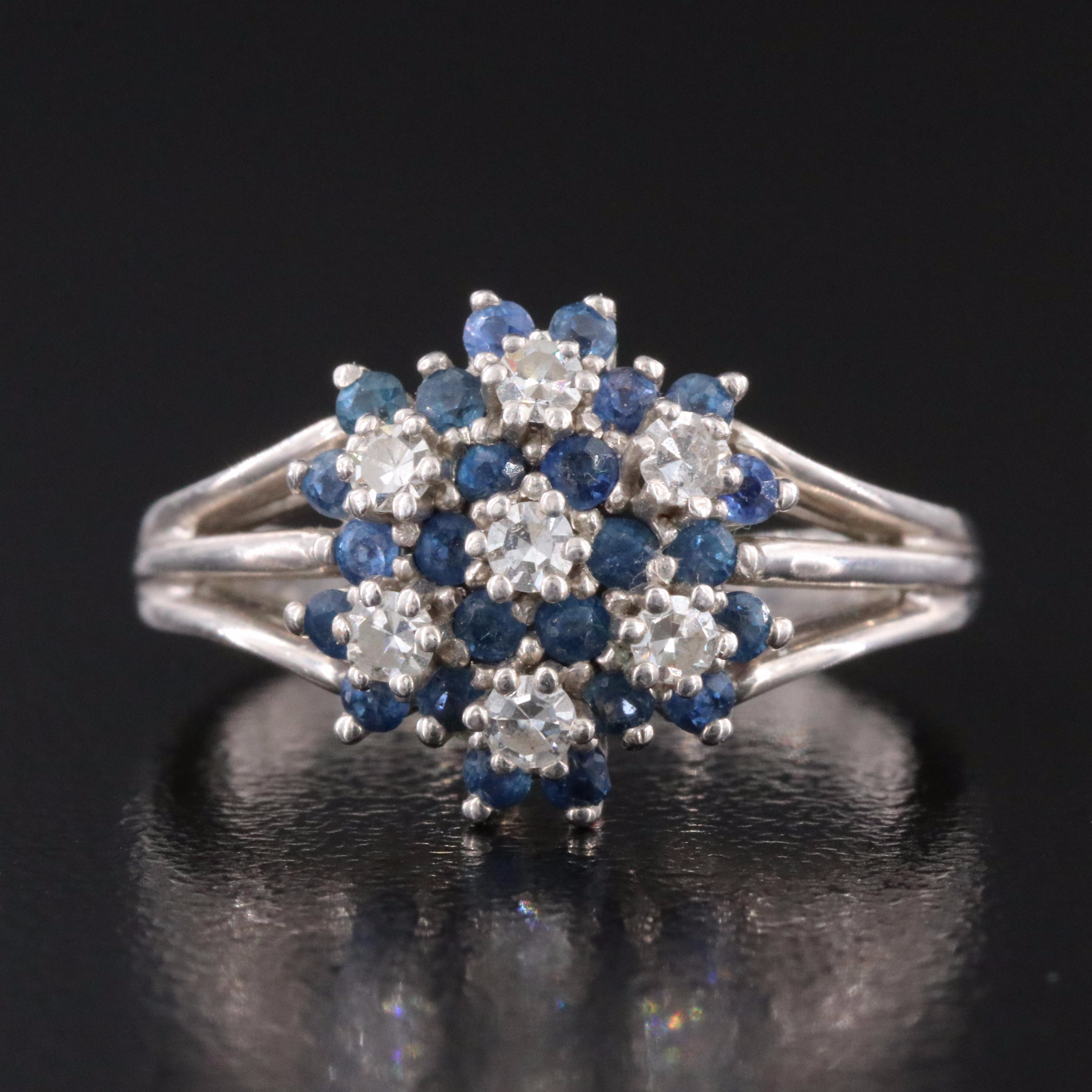14K Diamond and Sapphire Ring