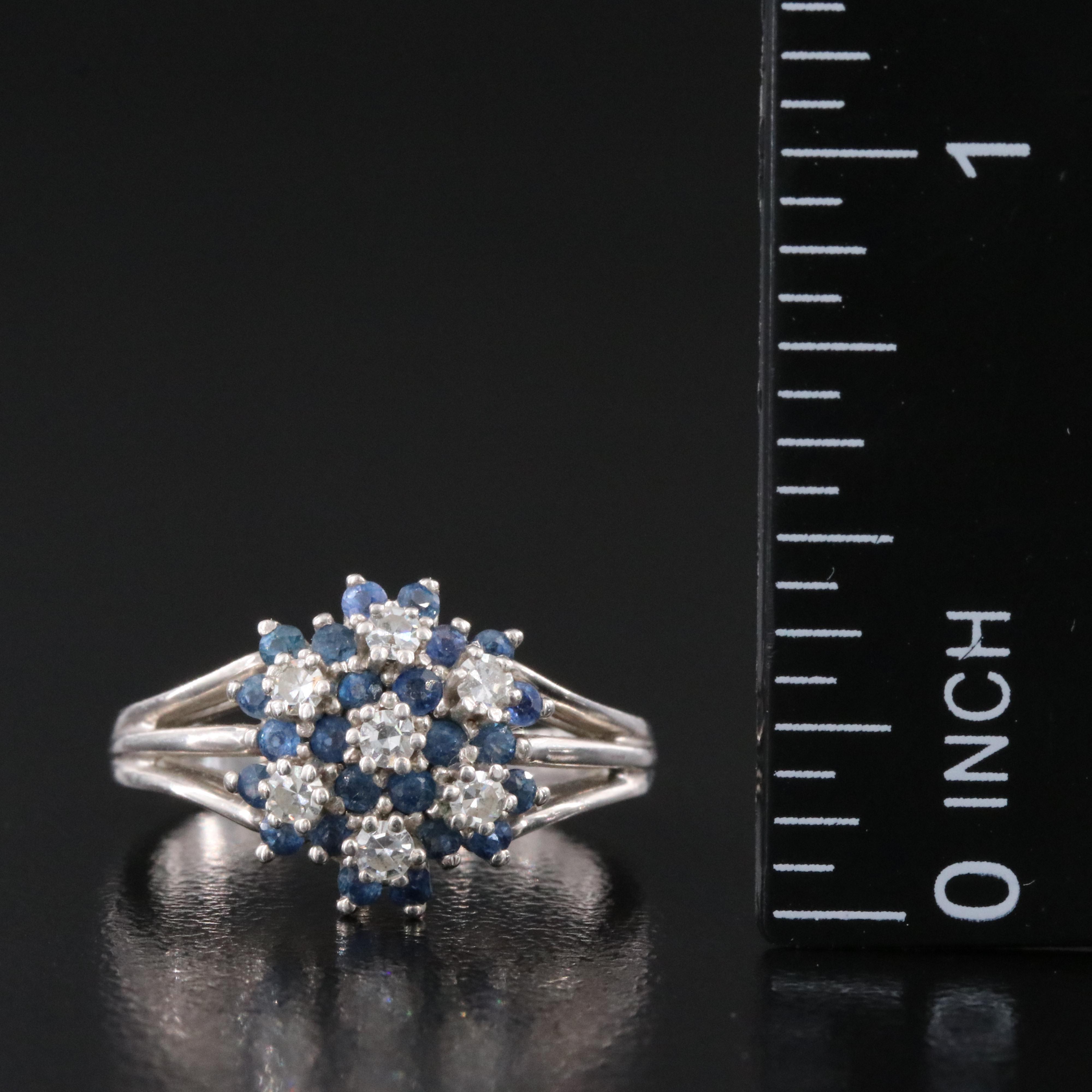 14K Diamond and Sapphire Ring