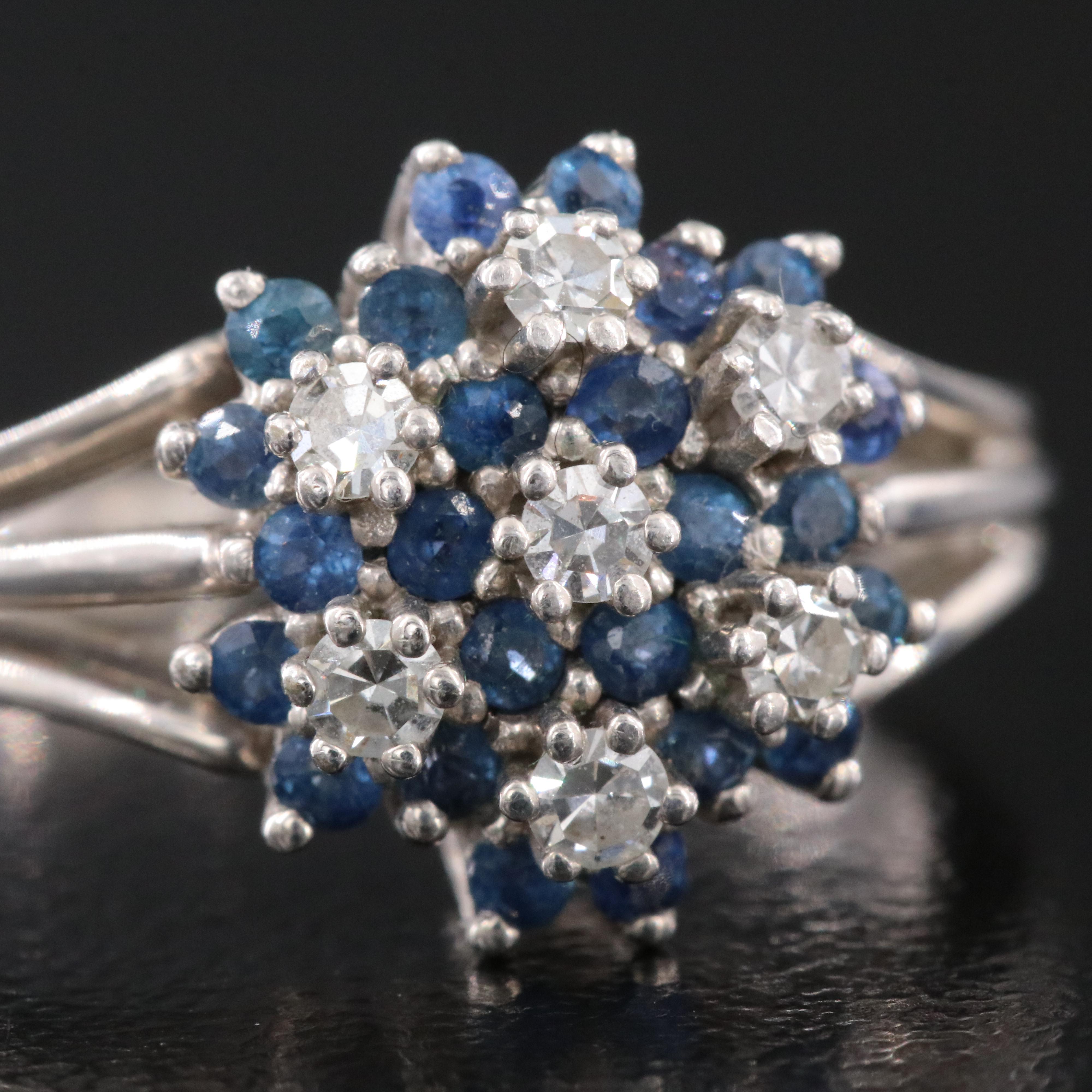 14K Diamond and Sapphire Ring