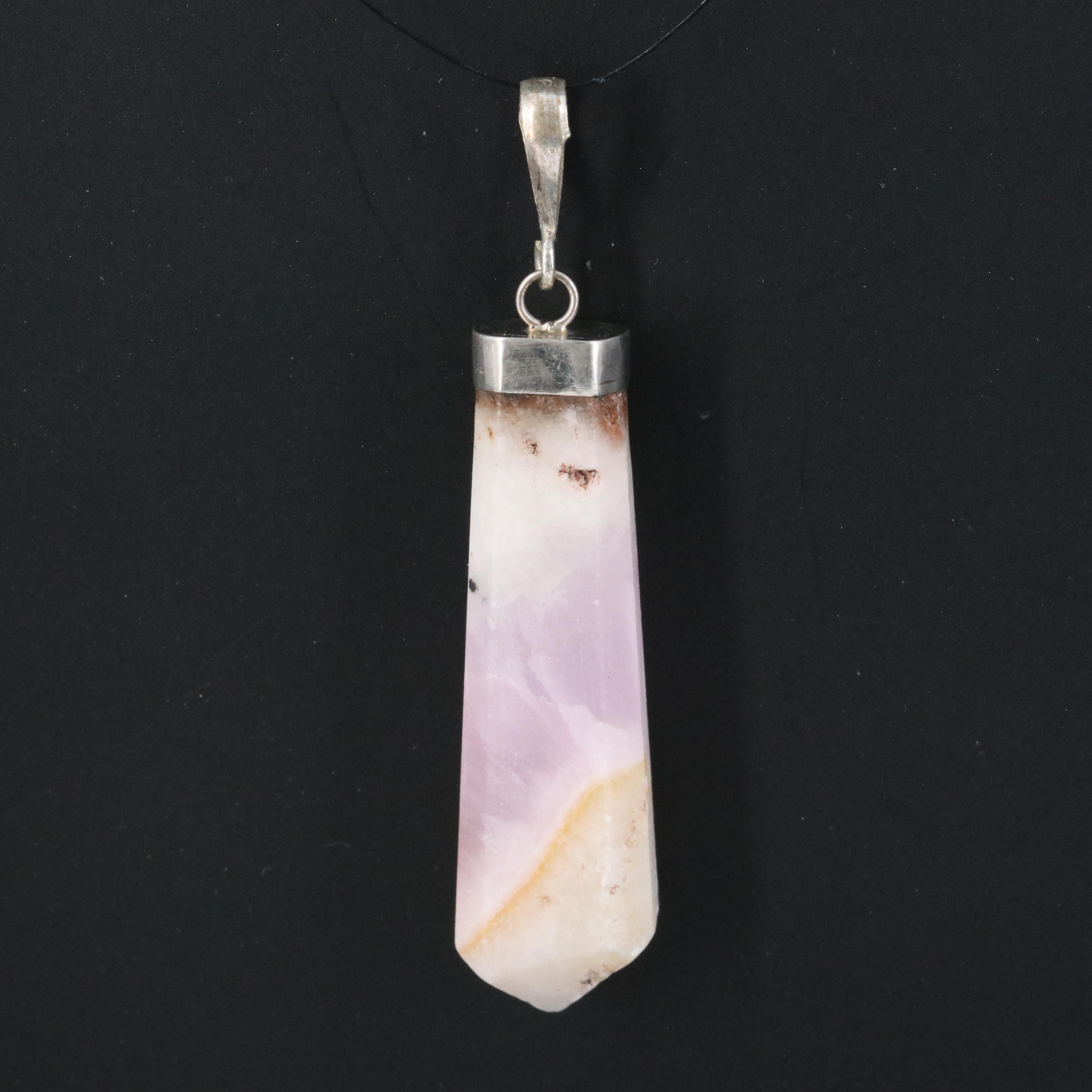 Sterling Calcite Point Pendant