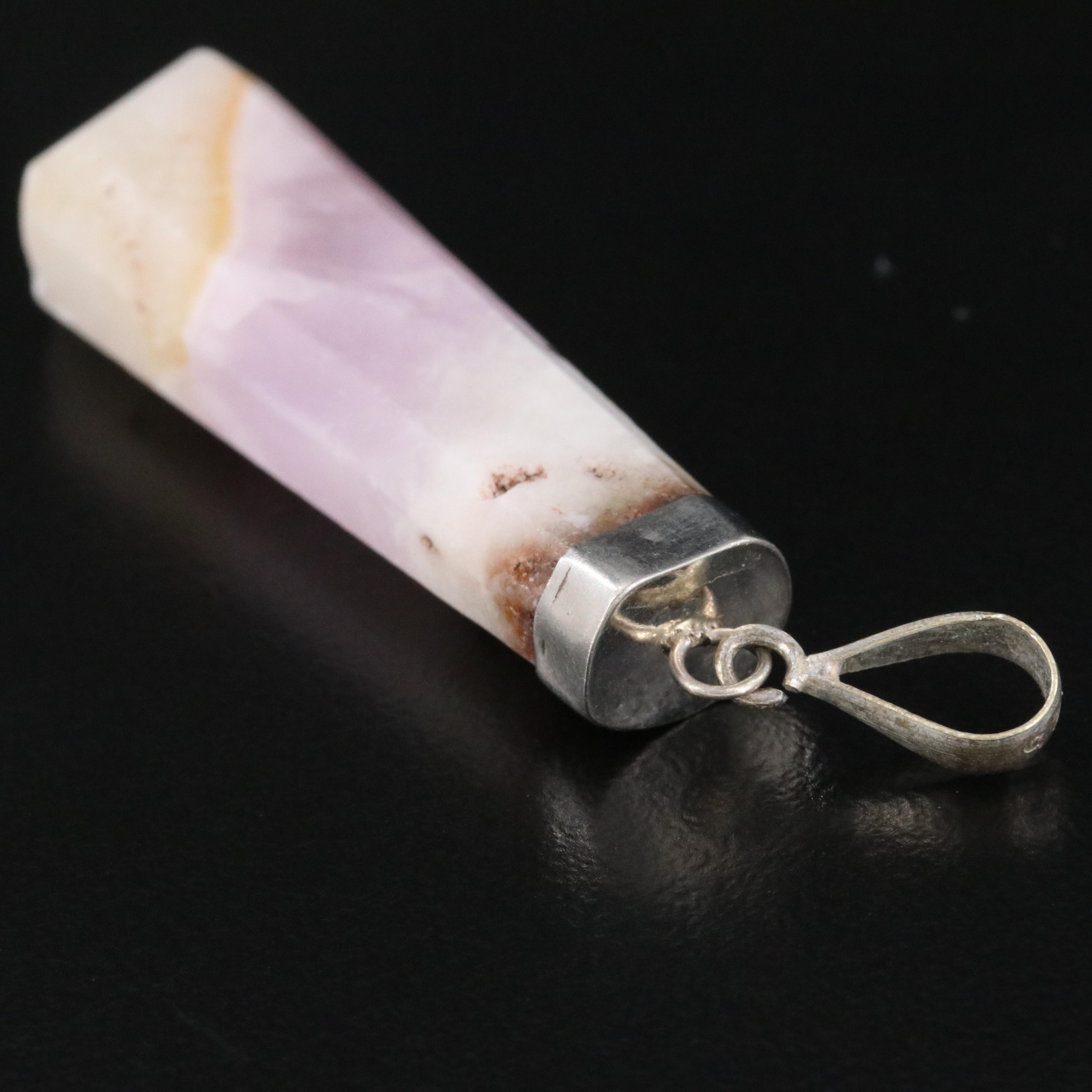 Sterling Calcite Point Pendant