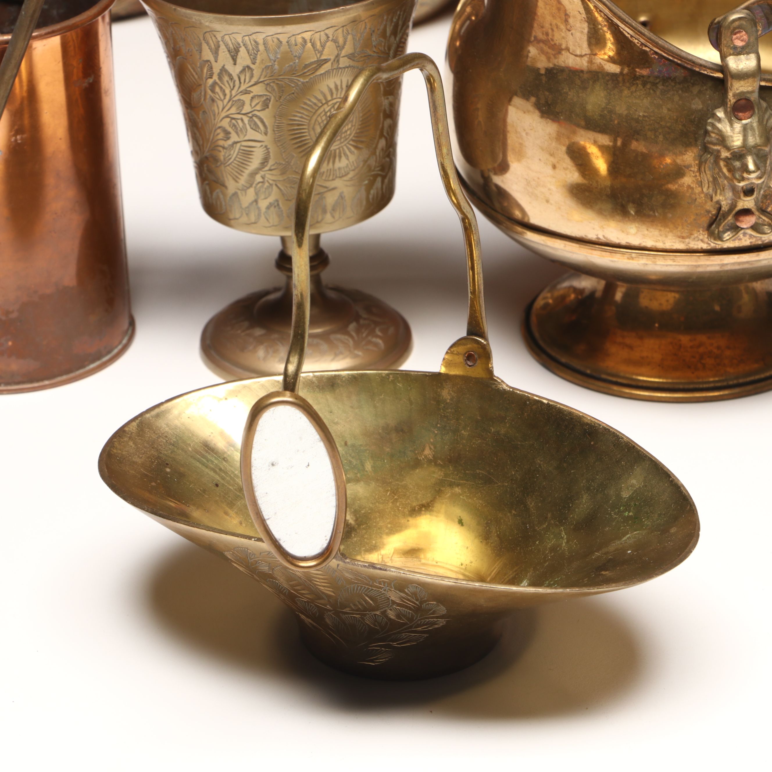 Copper Pitcher, Indian Brass Swan Planter, and More Metal Décor