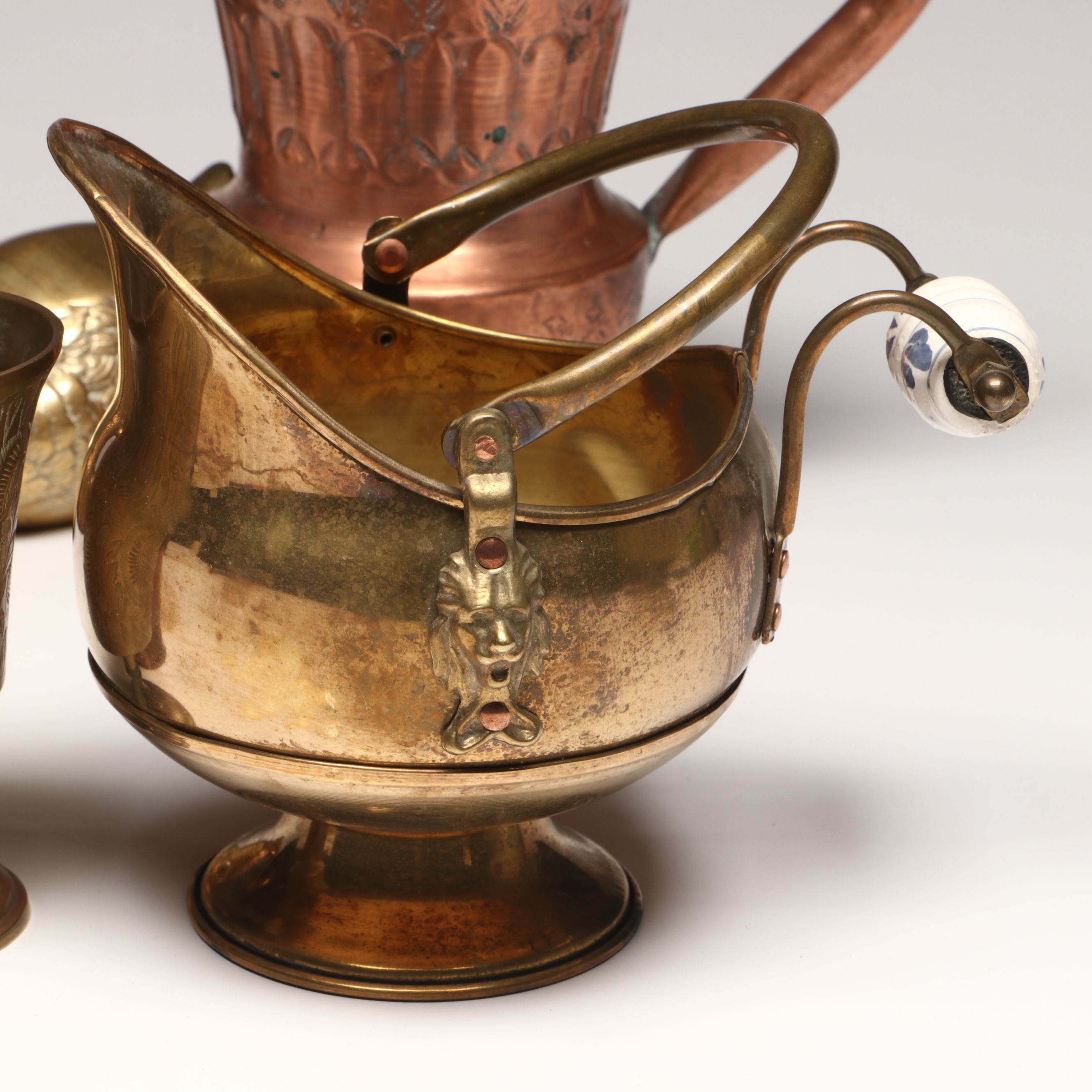 Copper Pitcher, Indian Brass Swan Planter, and More Metal Décor