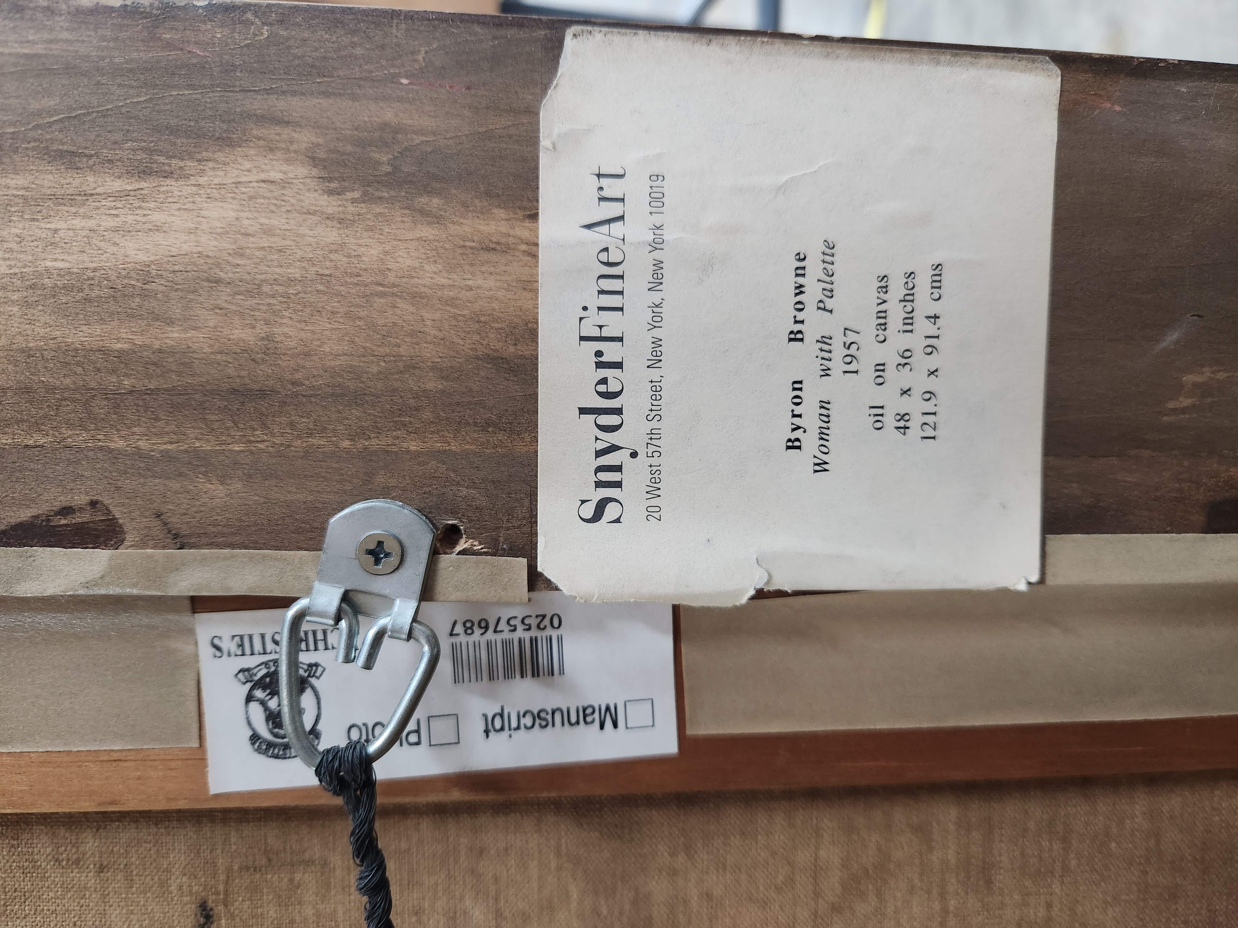 Byron Browne Oil Painting "Woman With Palette," 1957