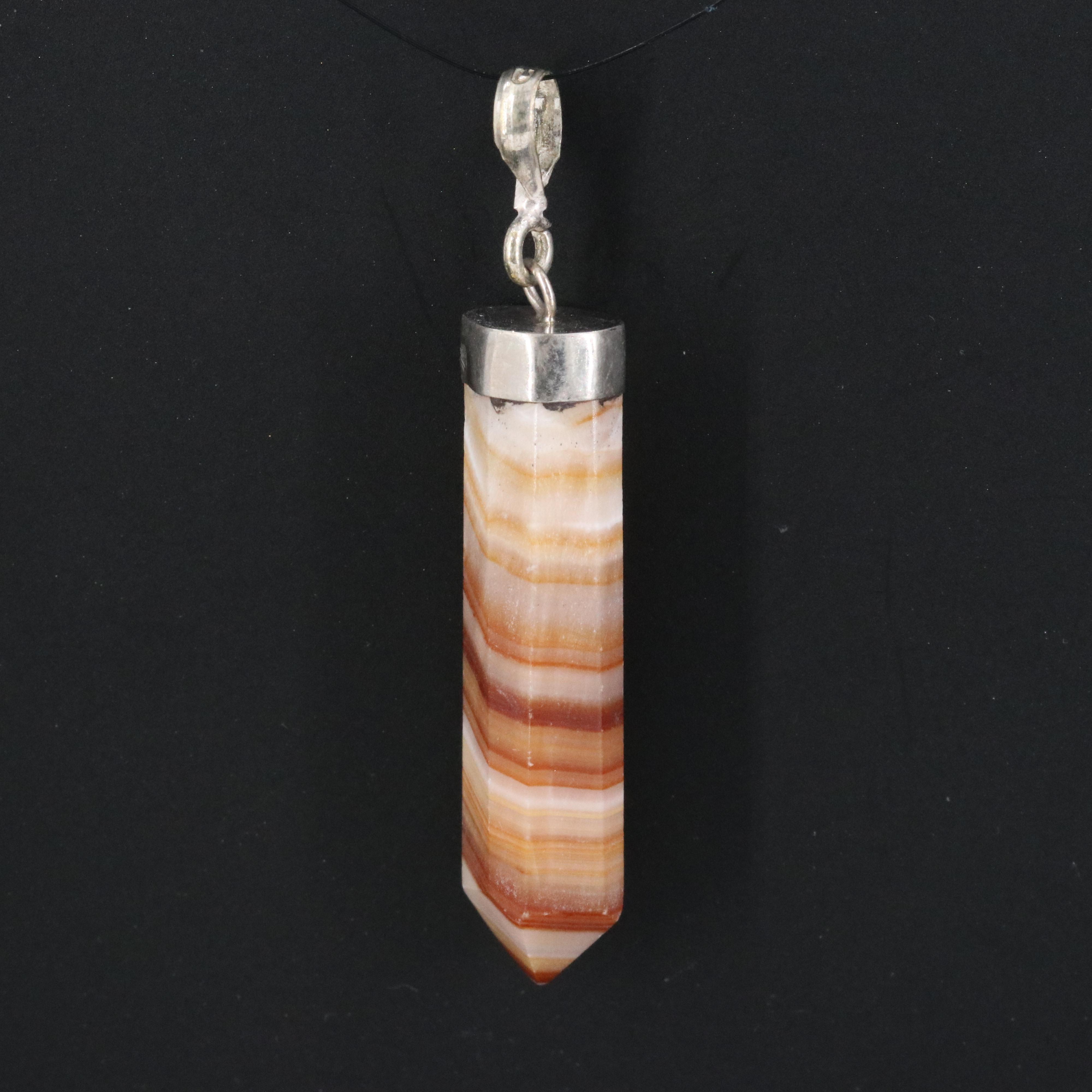 Sterling Calcite Point Pendant
