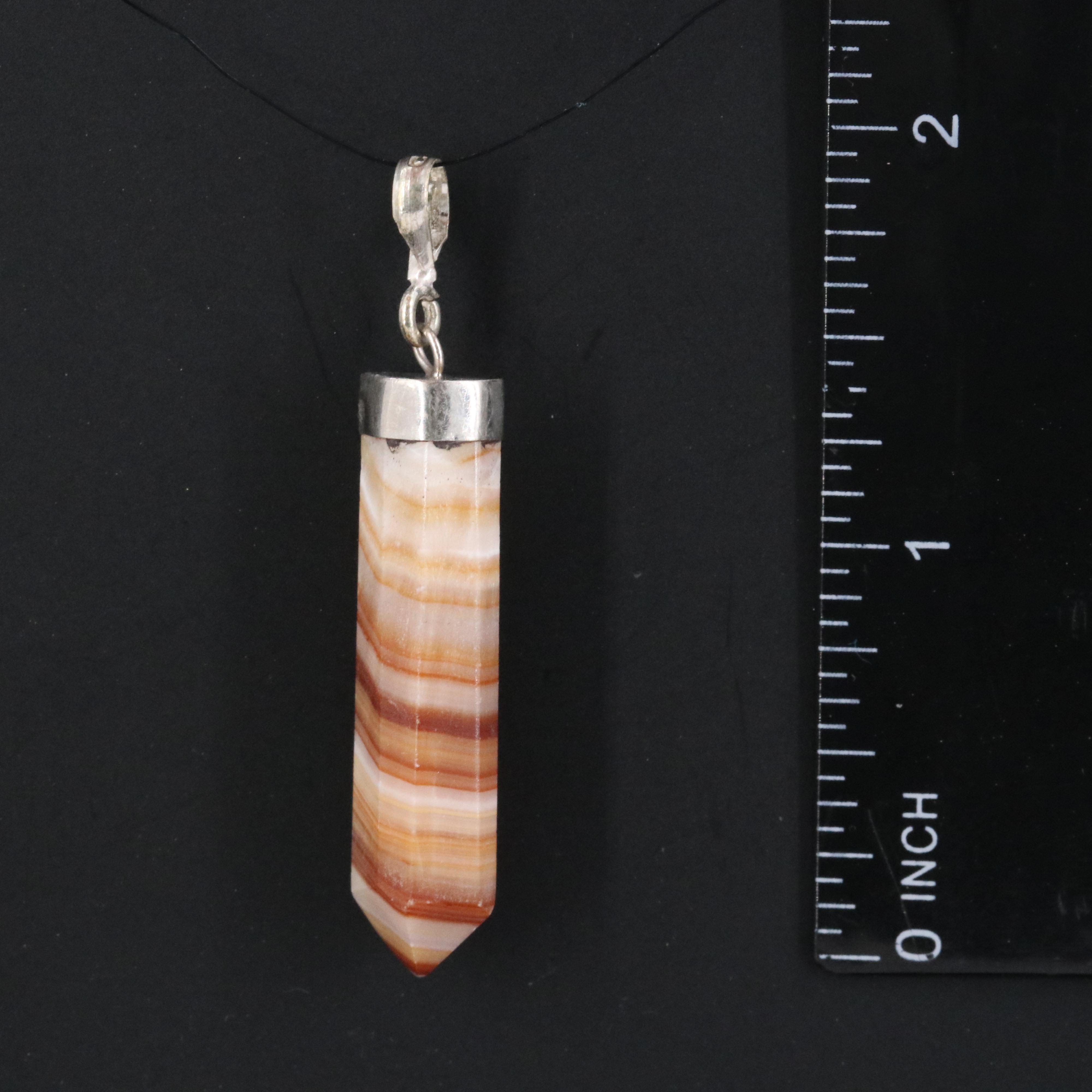 Sterling Calcite Point Pendant